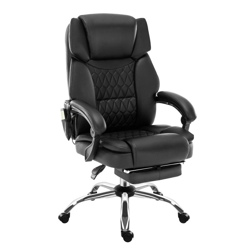 Fotel Biurowy z masażem podnóżkiem podgrzewany Mark Adler Boss 6.0 Black
