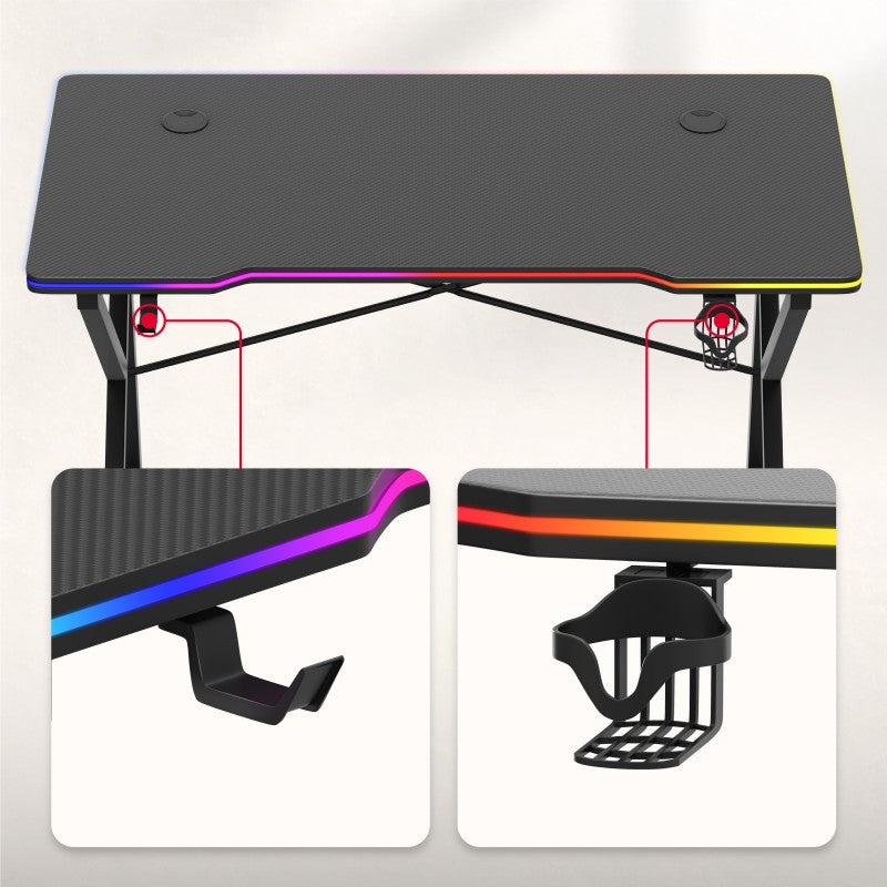 Biurko gamingowe Hero 1.7 RGB Black 120 cm
