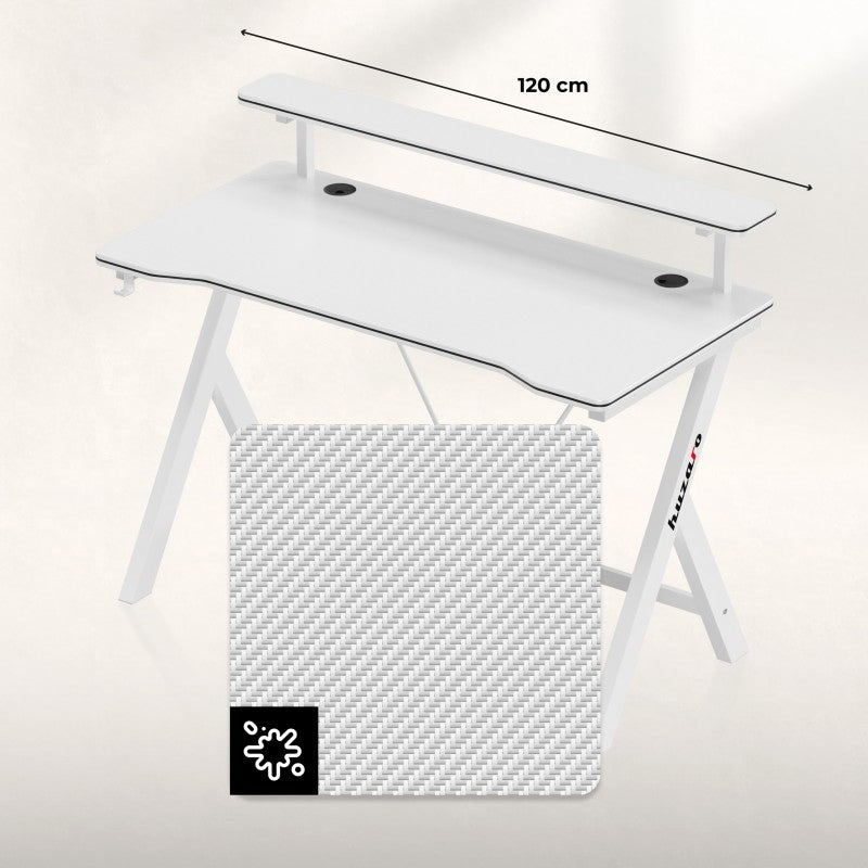 Biurko gamingowe 120 cm Huzaro Hero 1.9 White