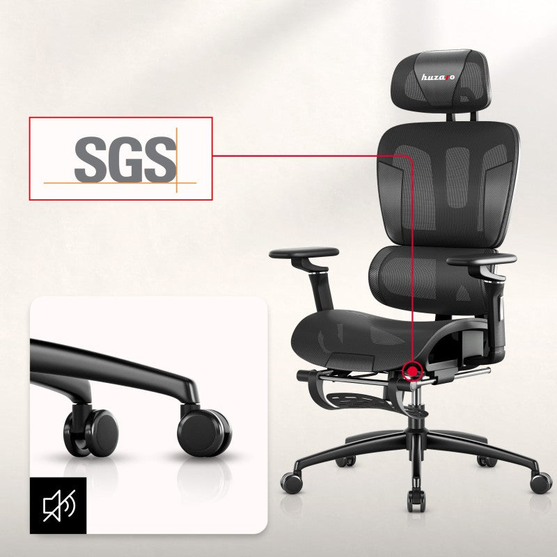 Fotel gamingowy z podnóżkiem HUZARO COMBAT 7.9 Black
