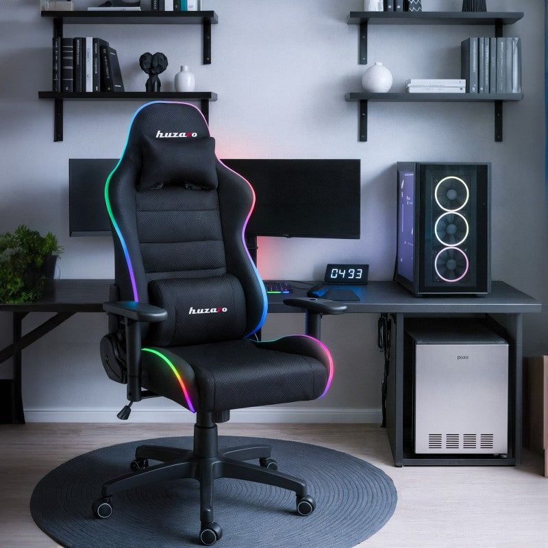 Fotel  gamingowy dla dziecka HUZARO RANGER 6.0 RGB Black Mesh