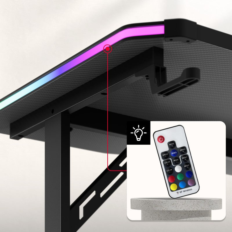 Biurko gamingowe Led Huzaro Hero 4.6 RGB Black 160 cm