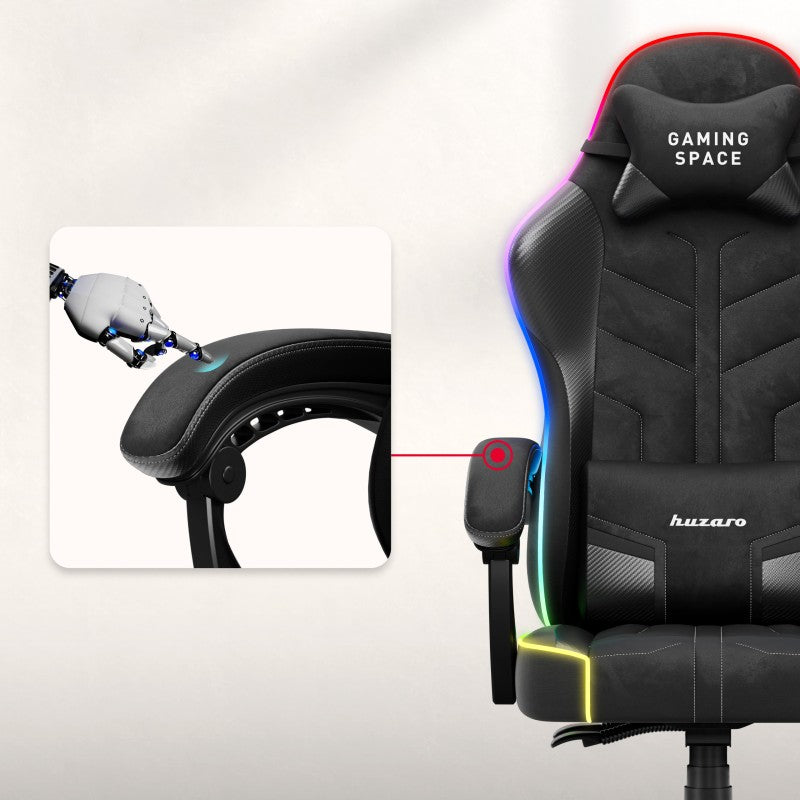 Fotel gamingowy welurowy Huzaro Force 2.7 RGB Black