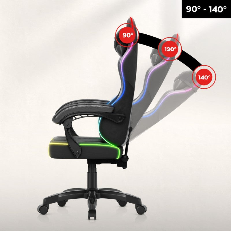 Fotel gamingowy welurowy Huzaro Force 2.7 RGB Black
