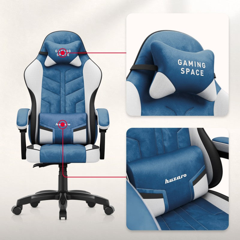 Fotel gamingowy welurowy Huzaro Force 2.7 Blue