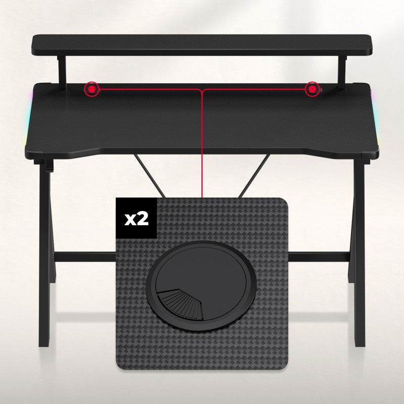 Biurko gamingowe LED Huzaro Hero 1.9 RGB 120 cm
