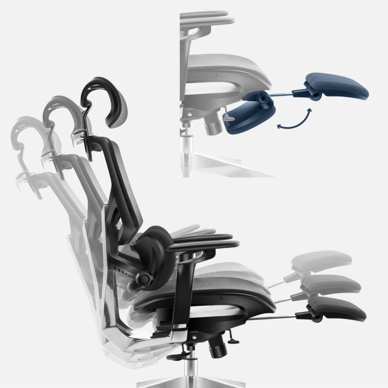 Fotel ergonomiczny z podnóżkiem Mark Adler Expert 9.6 Black