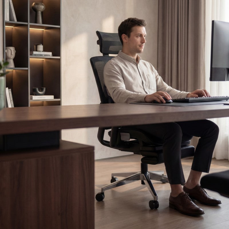 Fotel ergonomiczny z podnóżkiem Mark Adler Expert 9.3 Black