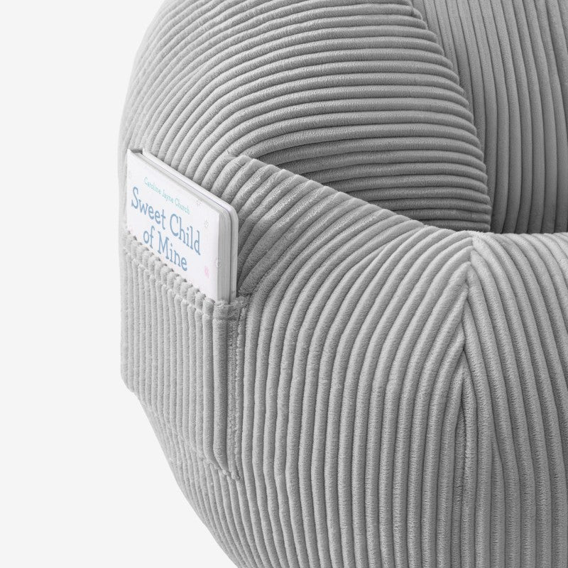 Fotel pufa sztruksowa z podnóżkiem Mark Adler Comfy 3.0 Grey