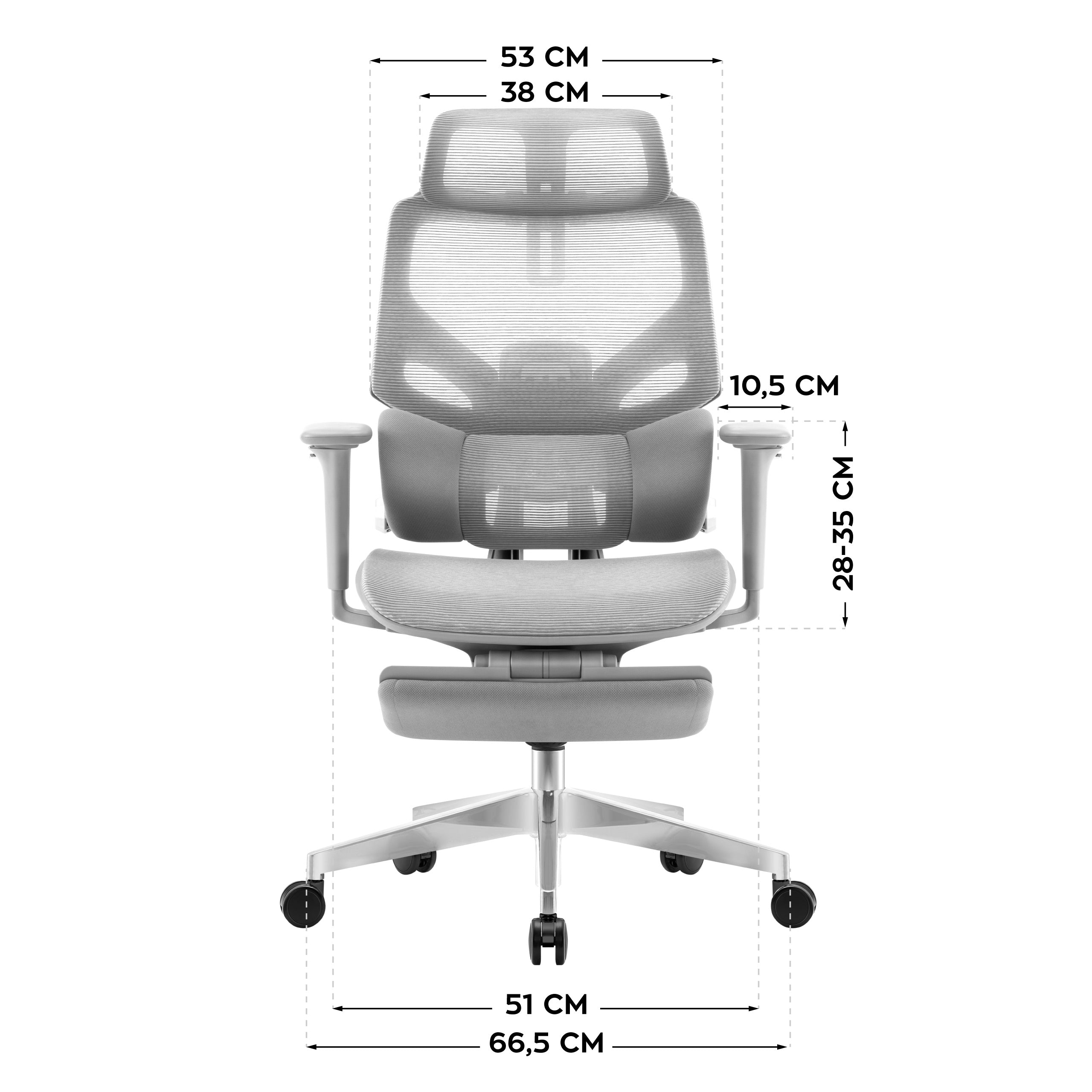 Ergonomické kreslo s podnožkou Mark Adler Expert 8.7 Grey Mesh