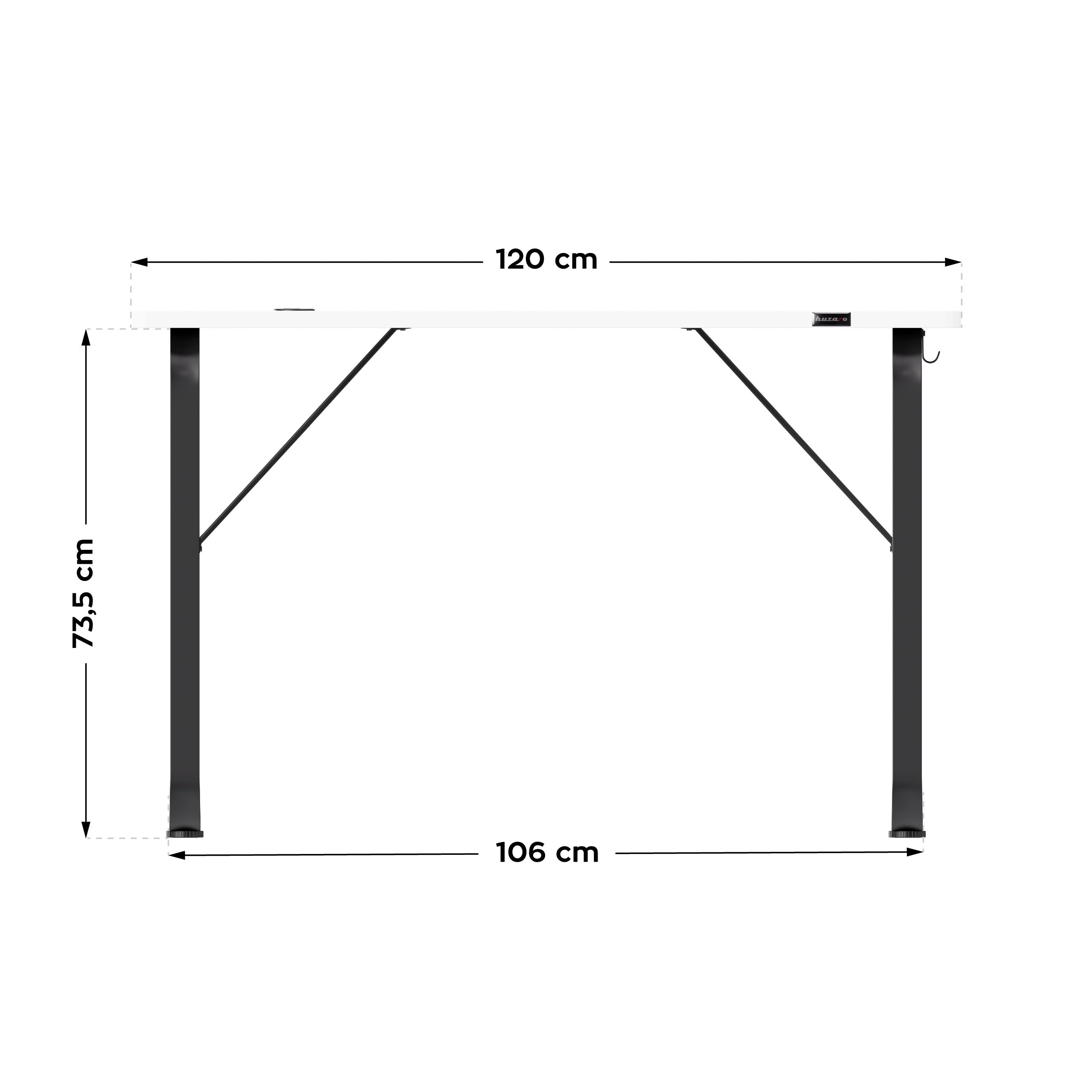 Herný stôl Huzaro Hero 1.5 White 120 cm