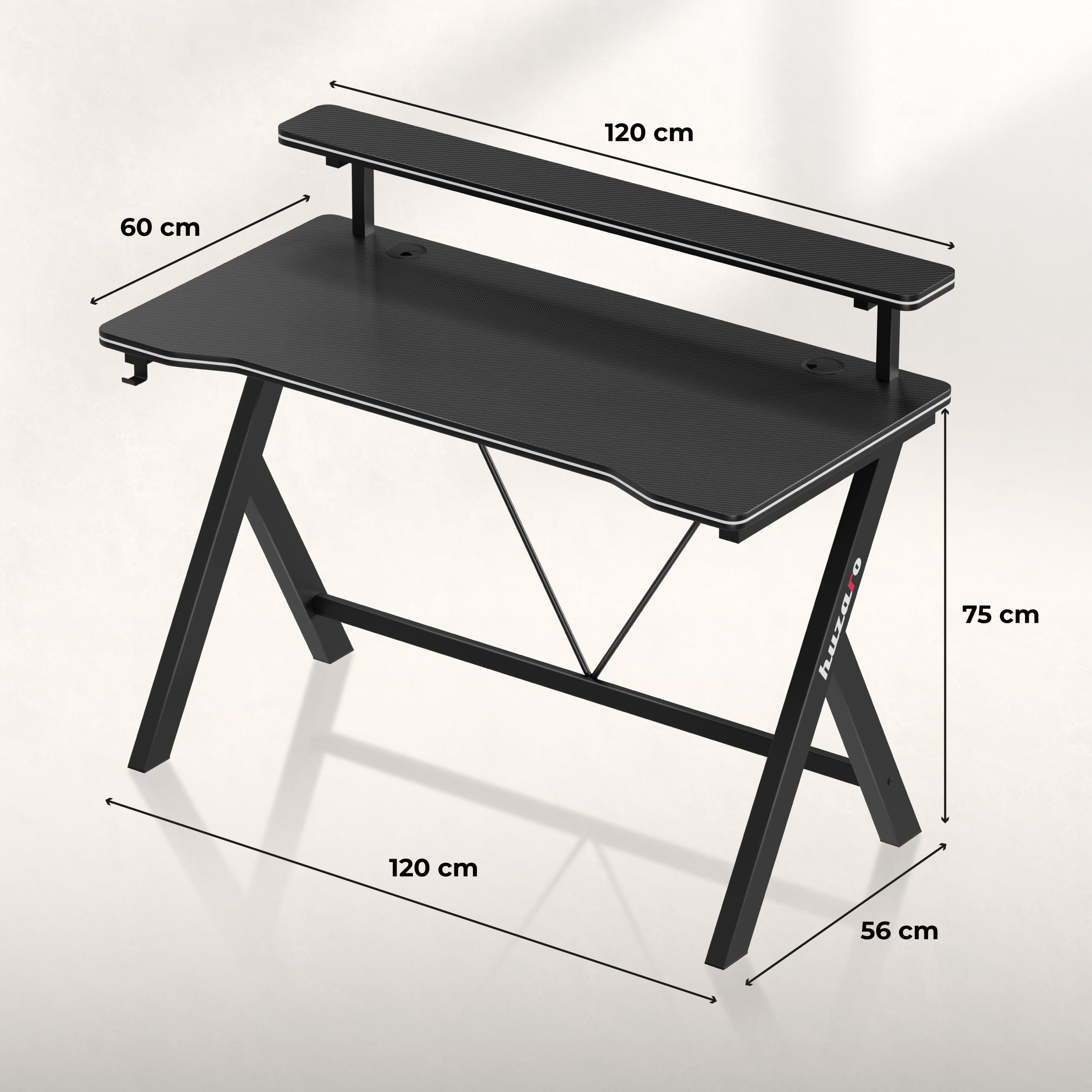 Herný stôl 120 cm Huzaro Hero 1.9 Black