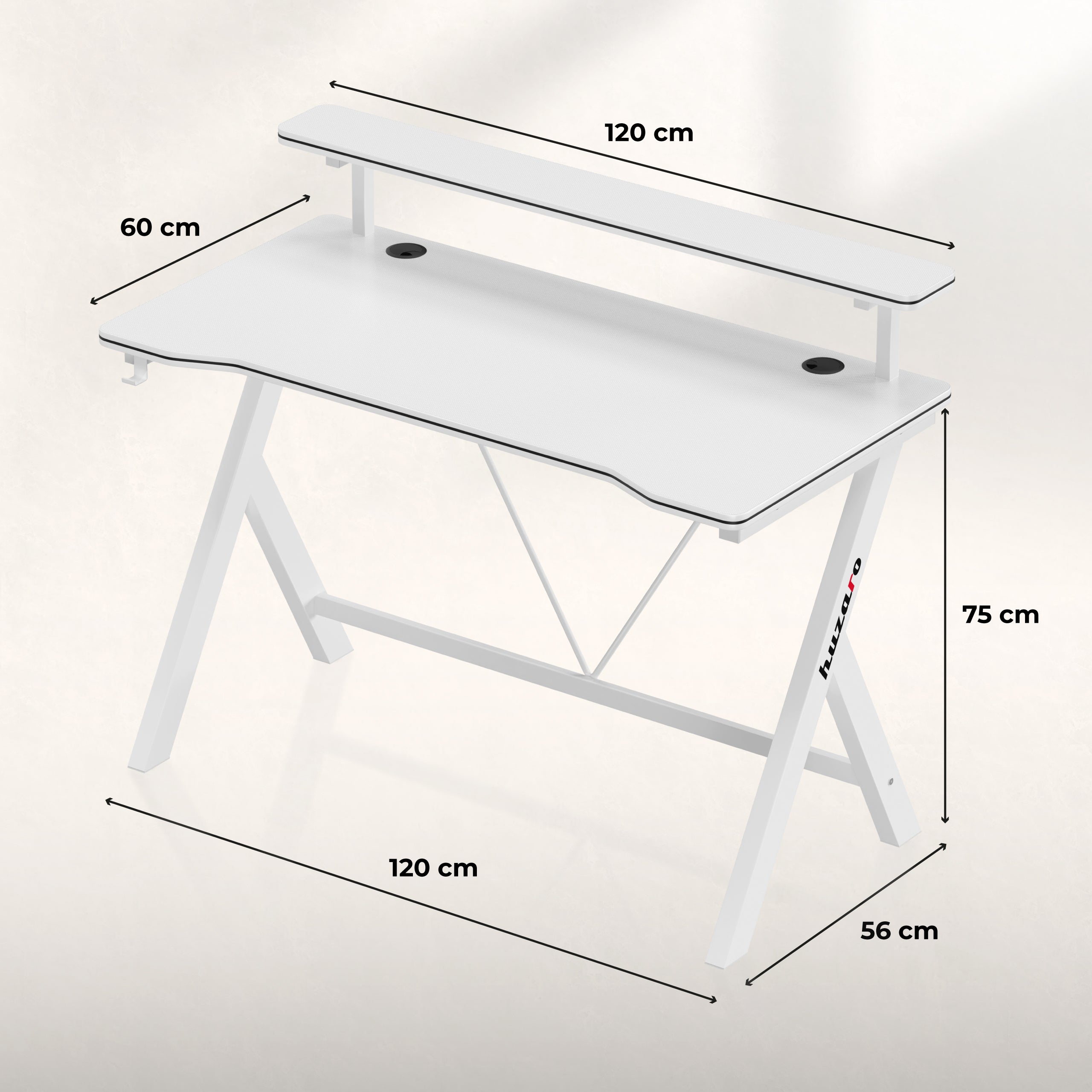 Herný stôl 120 cm Huzaro Hero 1.9 White