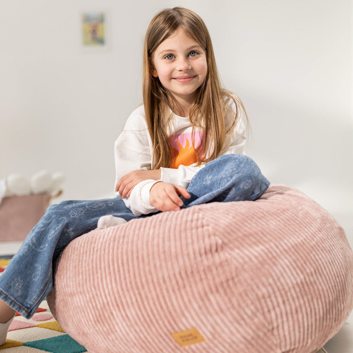 Ružový vakový taburet z kordového plátna Mark Adler Comfy 1.0 Pink