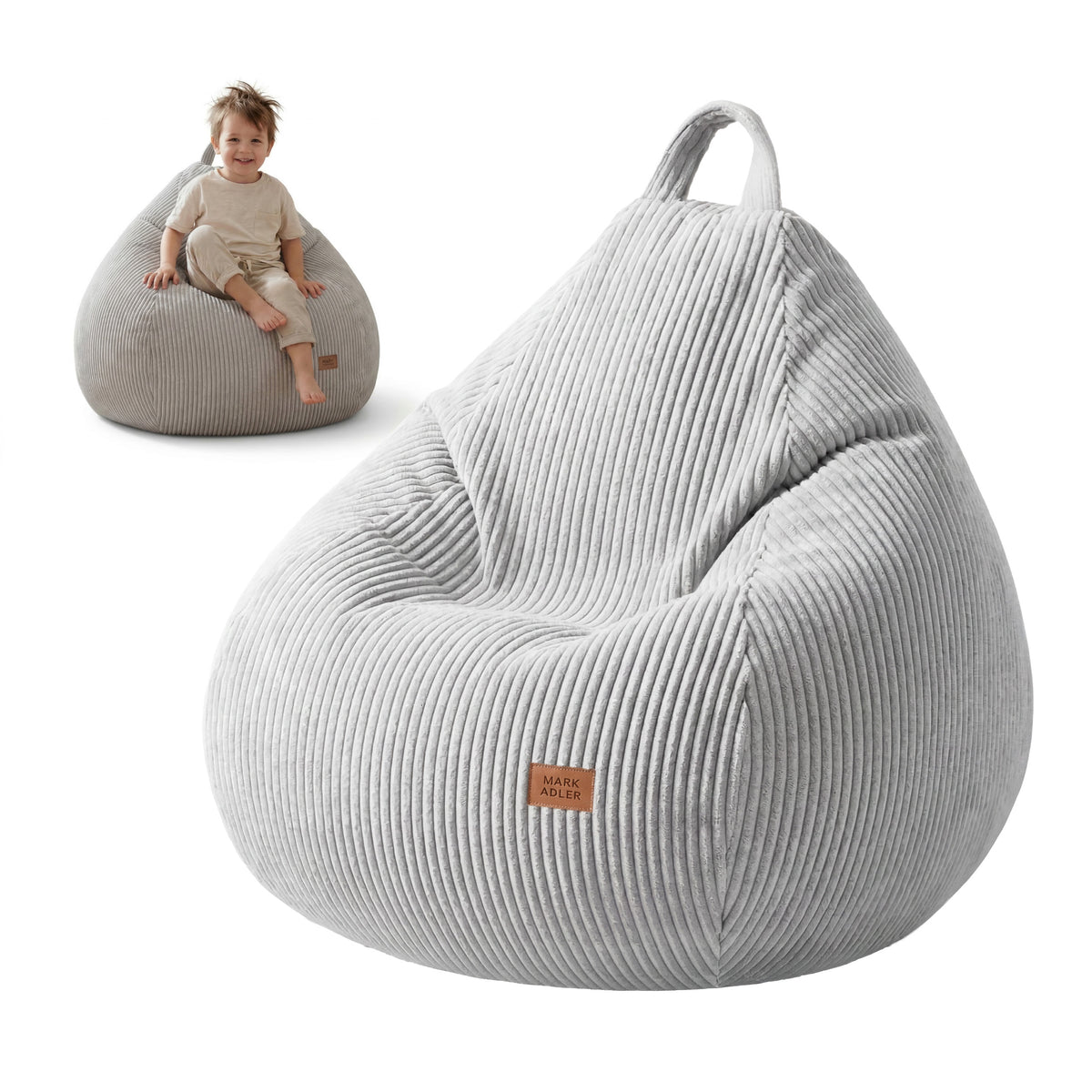 Kordový vakový taburet Mark Adler Comfy 1.0 Grey