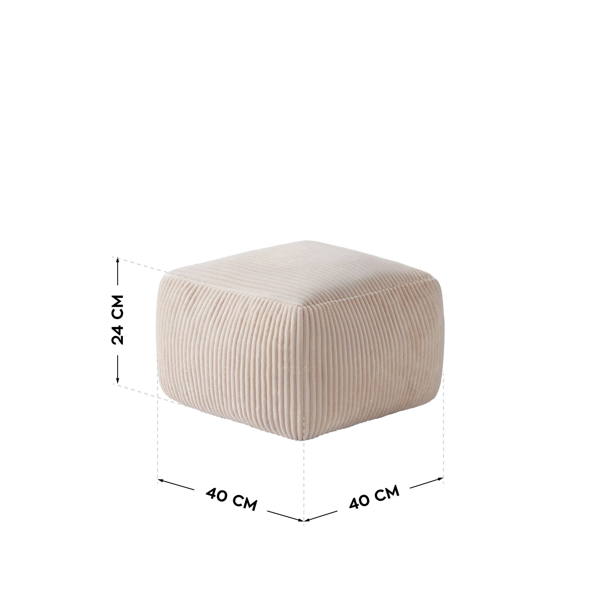 Kordový kreslo-puf s podnožkou Mark Adler Comfy 3.0 Beige