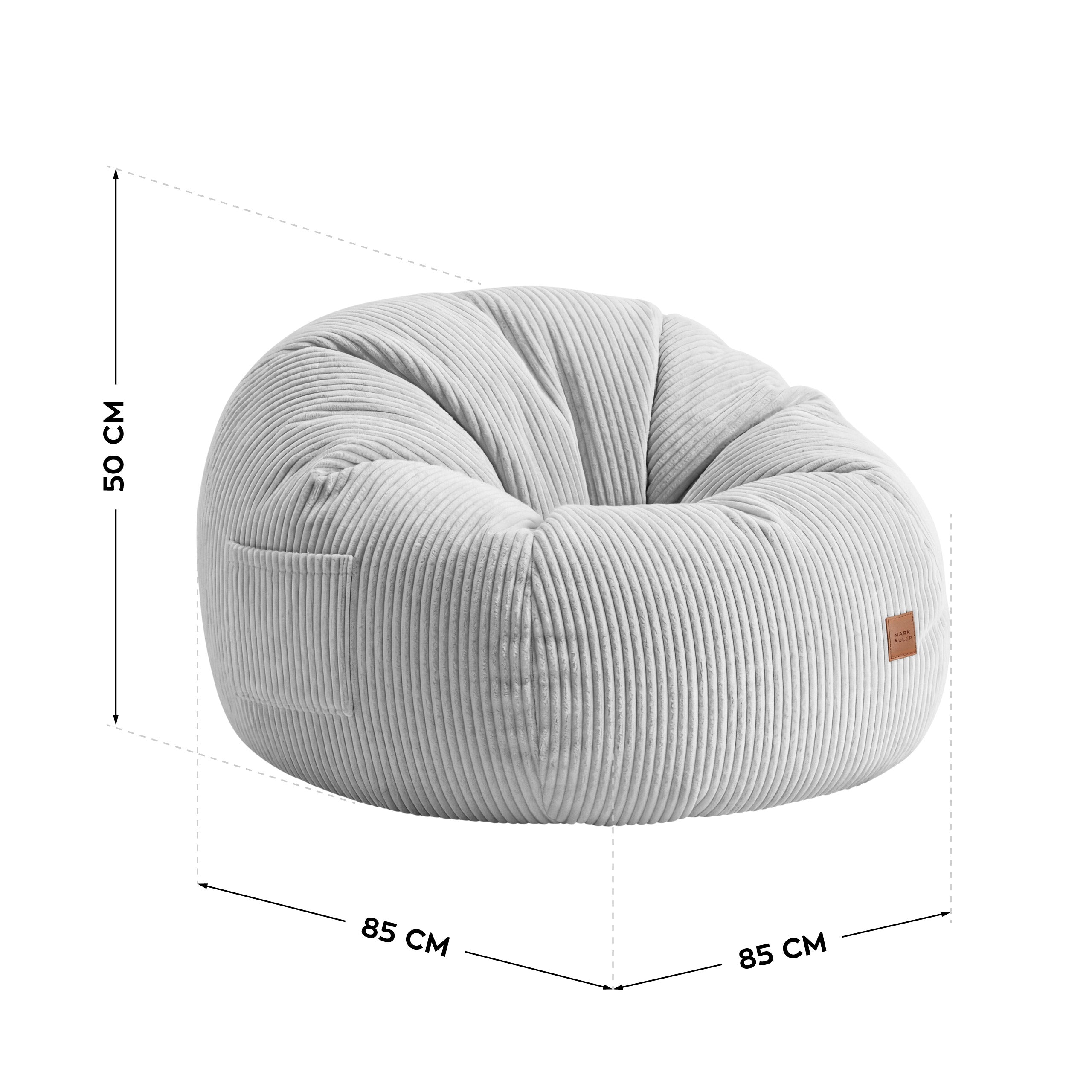 Kordový kreslo-puf s podnožkou Mark Adler Comfy 3.0 Grey
