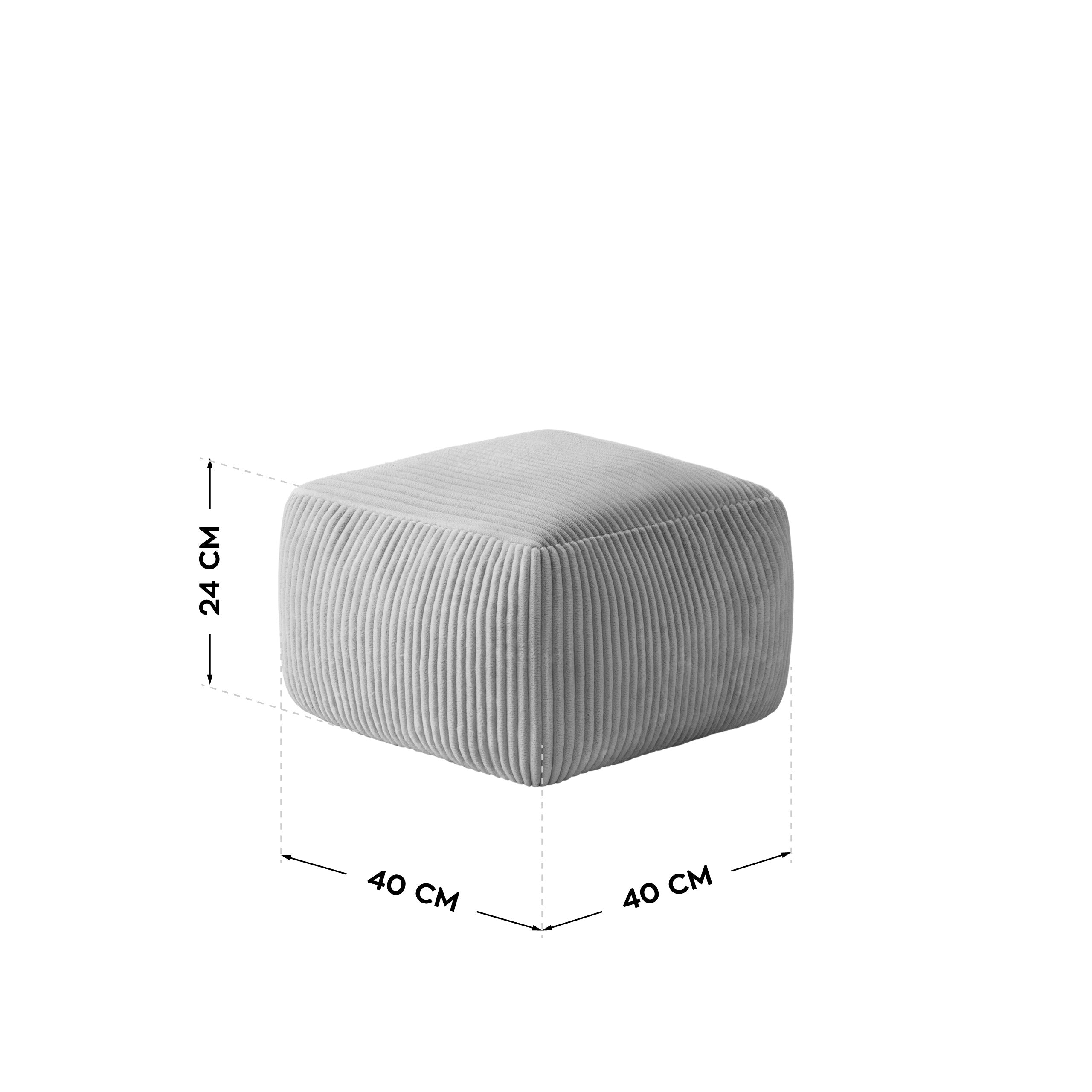 Kordový kreslo-puf s podnožkou Mark Adler Comfy 3.0 Grey