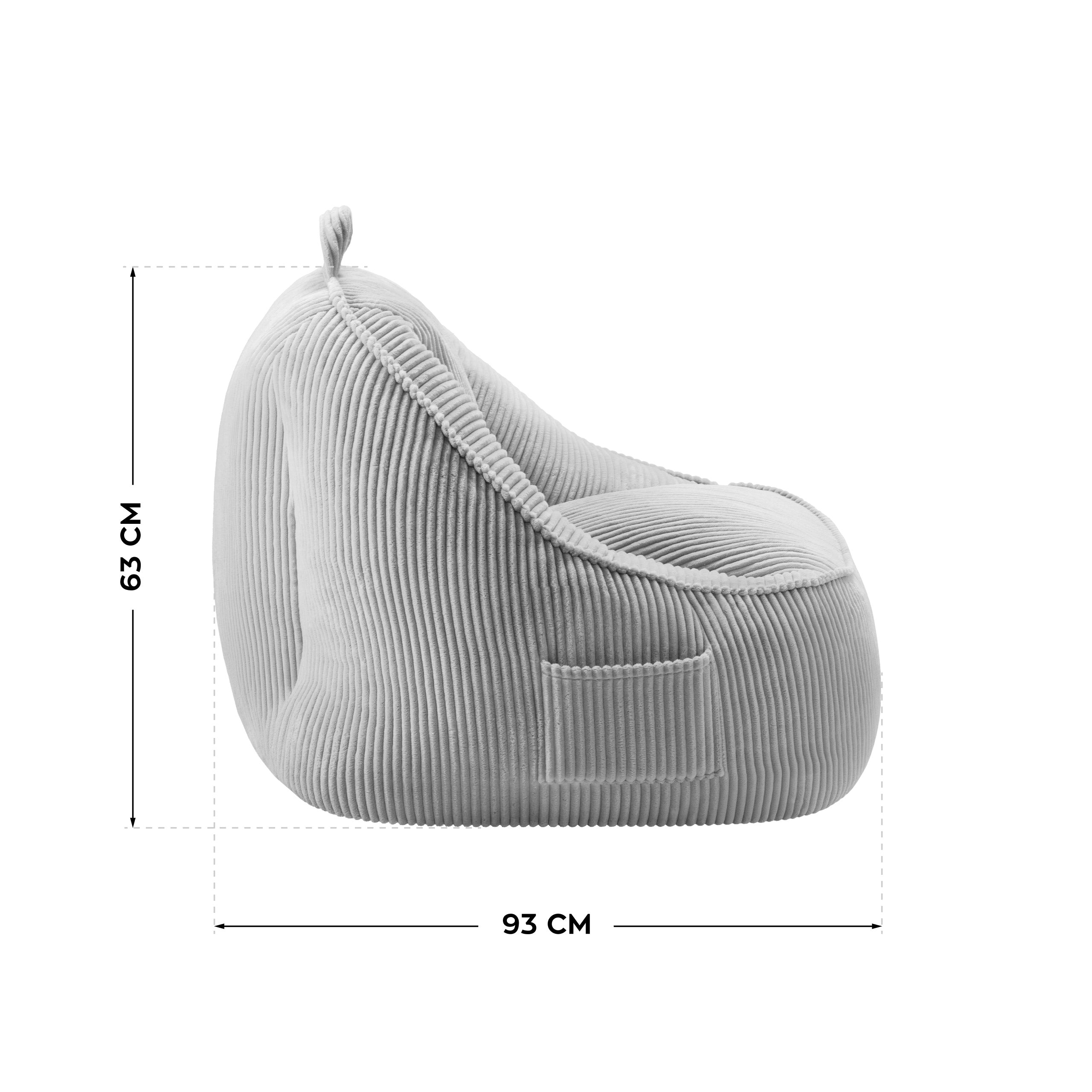 Kreslo-puf s operadlom z kordového materiálu Mark Adler Comfy 4.0 Grey
