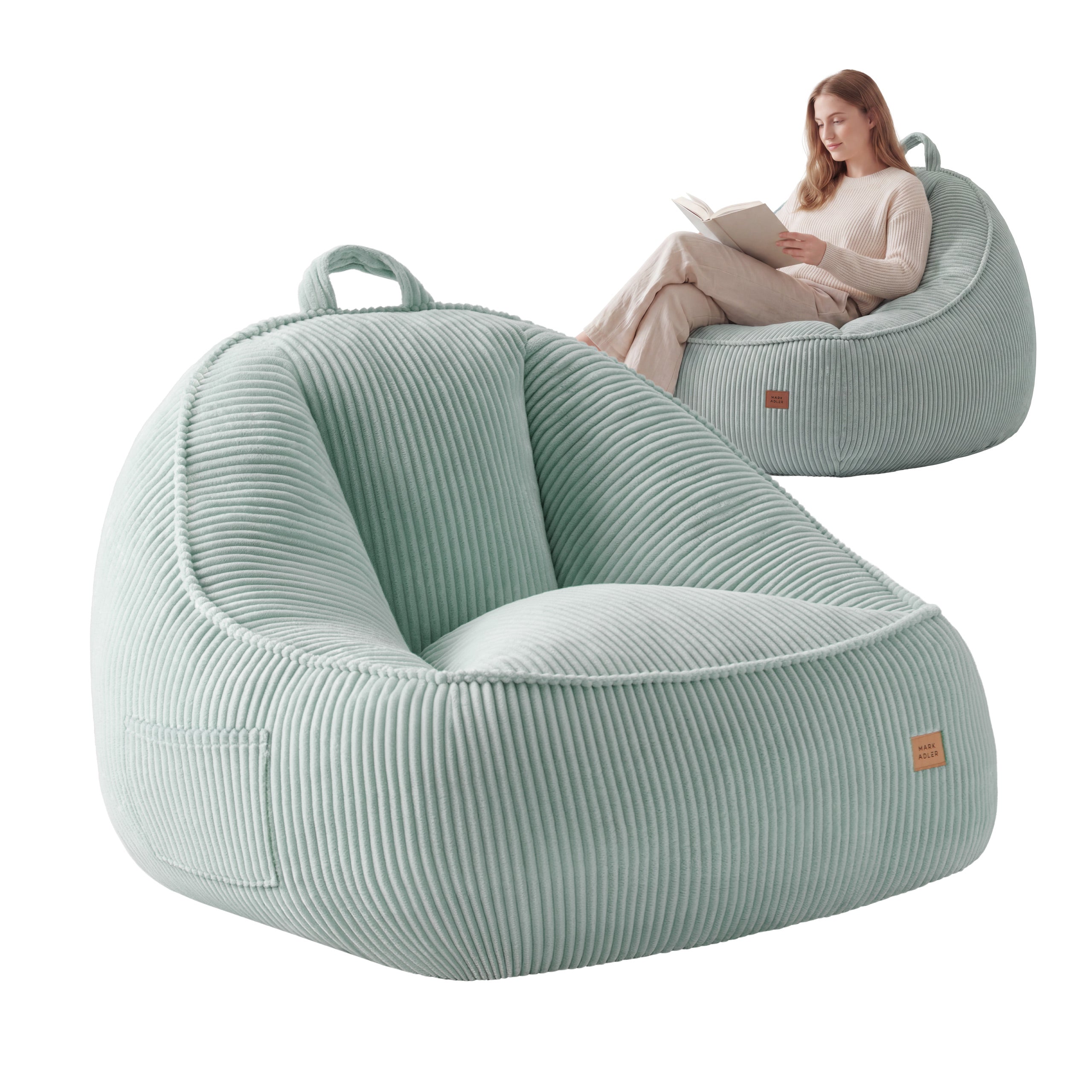 Kreslo-puf s operadlom z manšestru Mark Adler Comfy 4.0 Sage