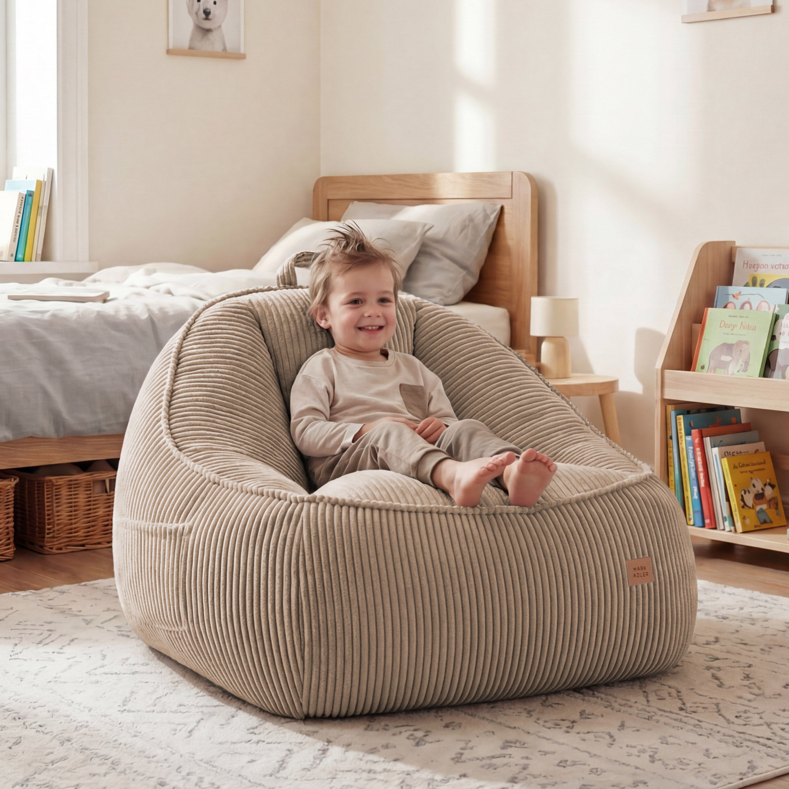 Kreslo-puf s operadlom z manšestru Mark Adler Comfy 4.0 Taupe
