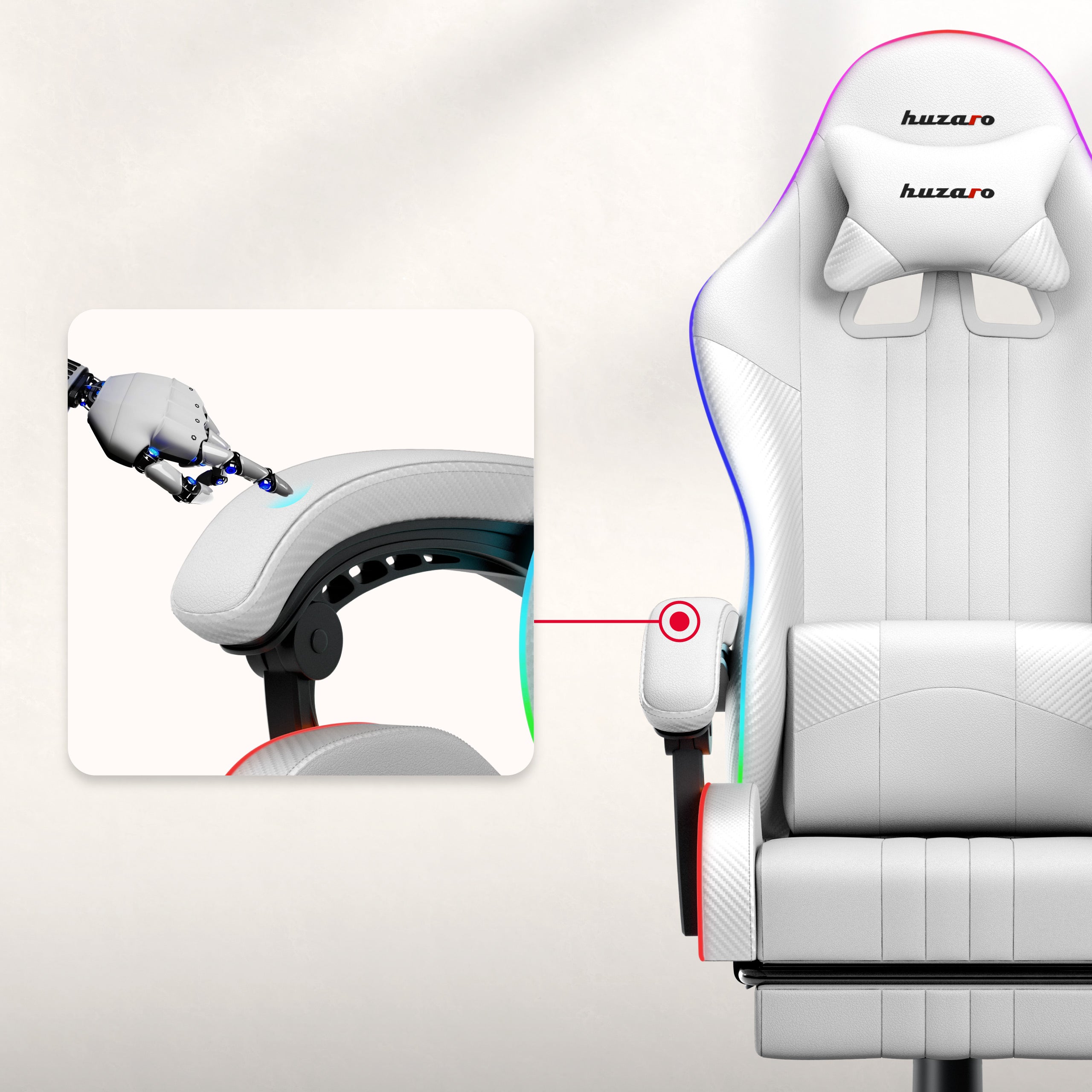 Herné kreslo HUZARO Force 4.7 RGB White