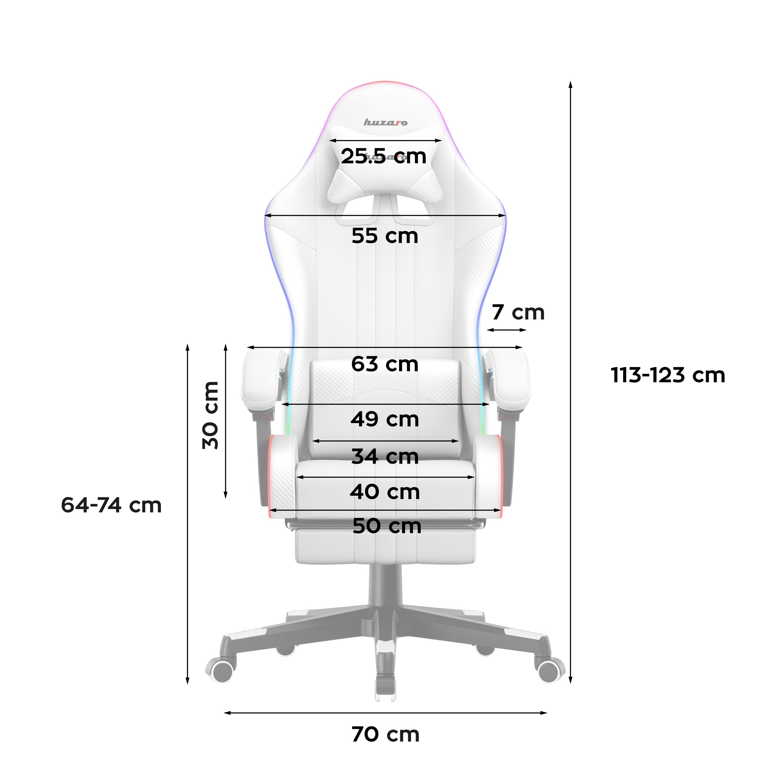 Herné kreslo HUZARO Force 4.7 RGB White