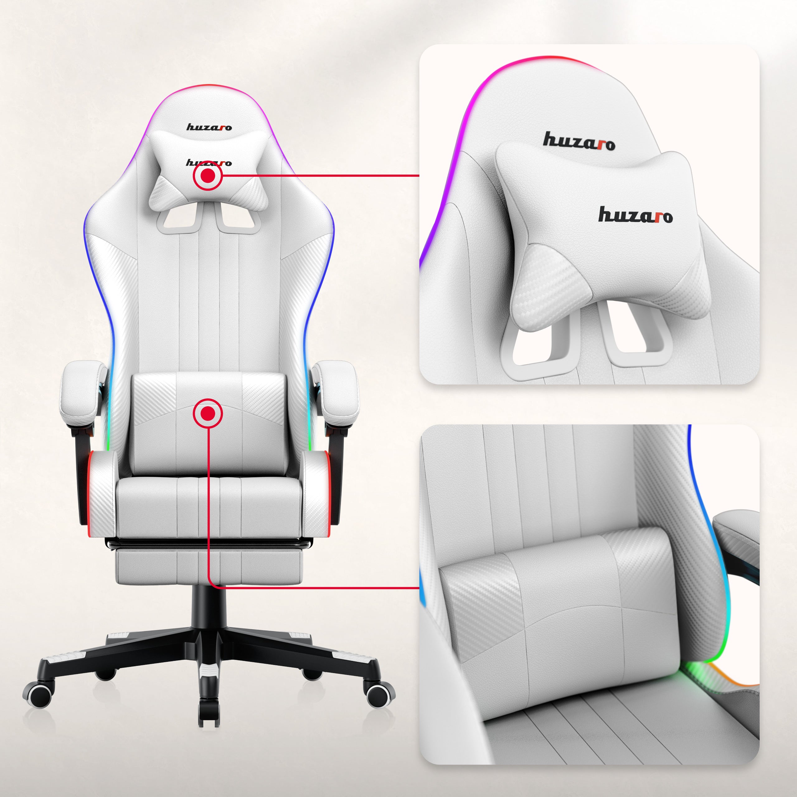 Herné kreslo HUZARO Force 4.7 RGB White