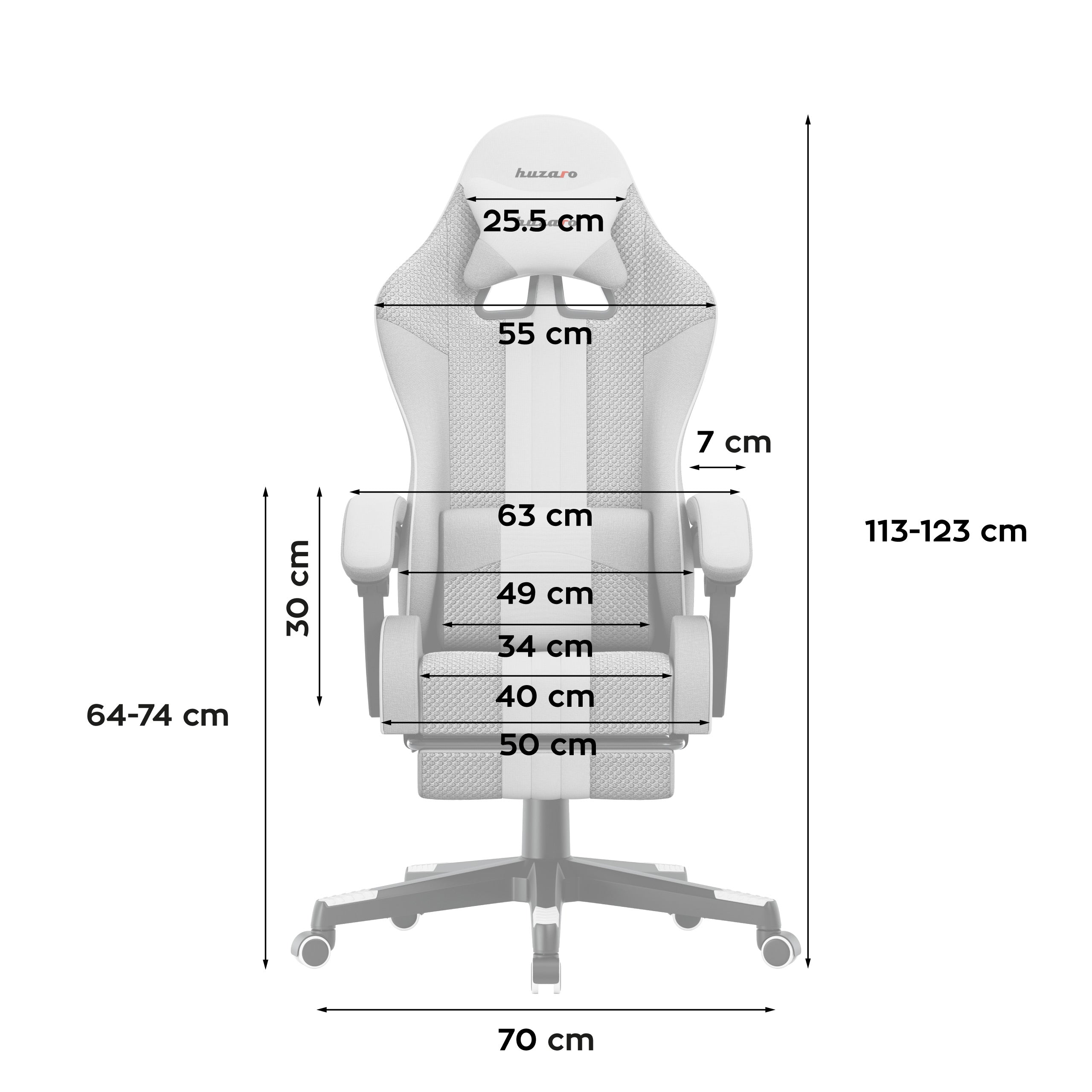 Herné kreslo HUZARO Force 4.7 White Mesh