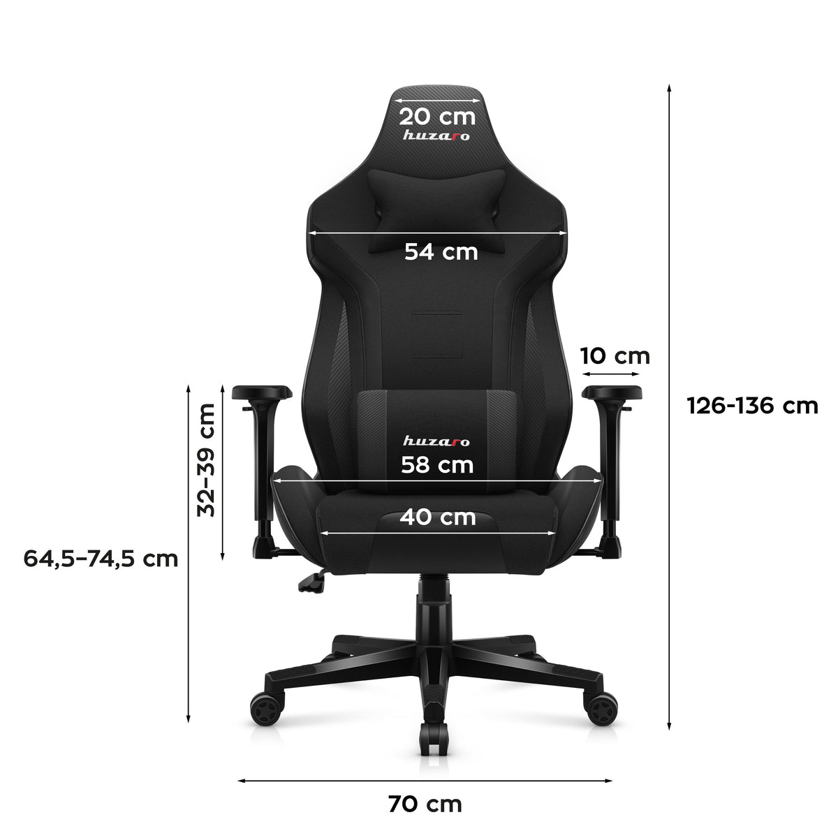 Herné kreslo HUZARO FORCE 7.6 Black
