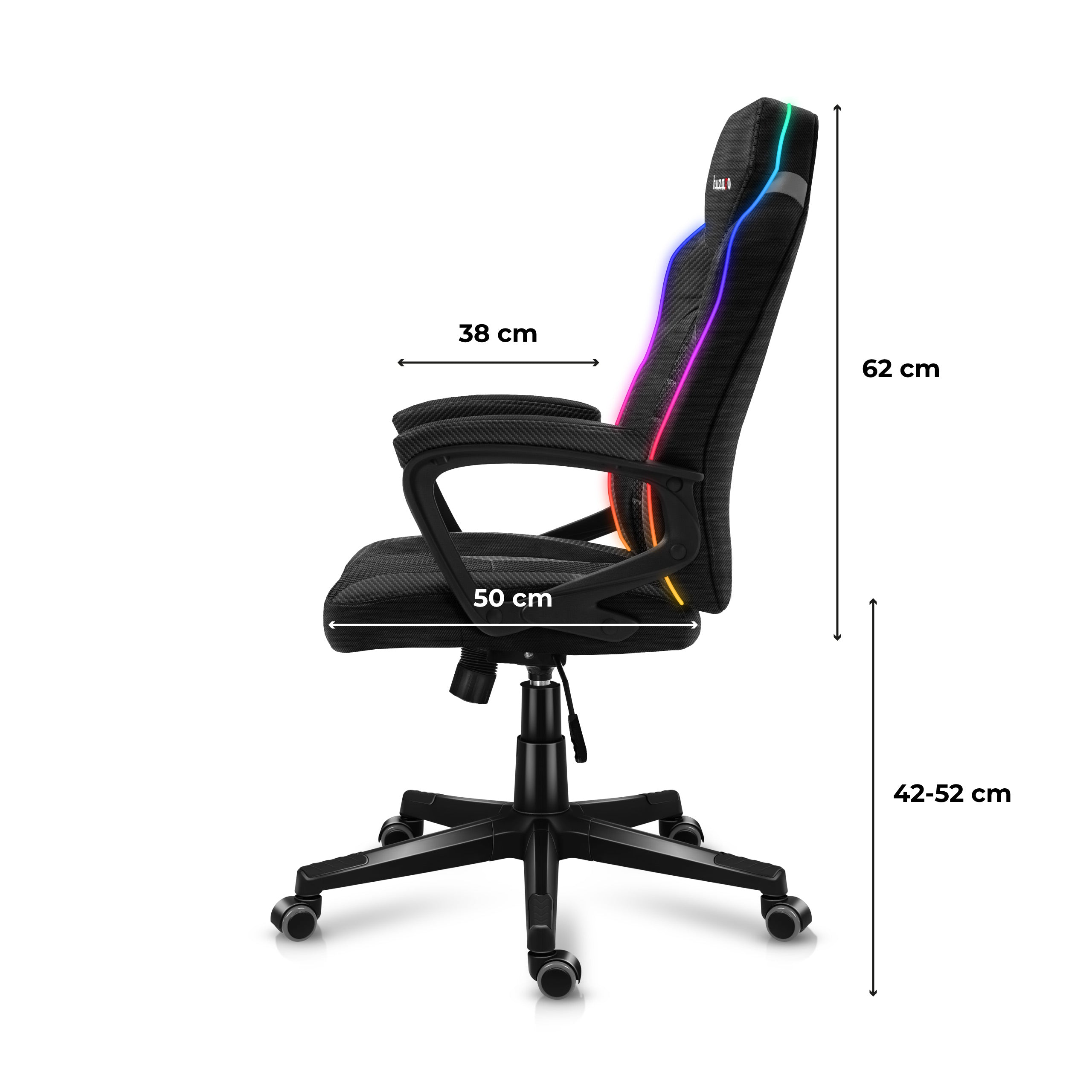 Herné kreslo Huzaro Force 2.5 RGB Carbon Mesh