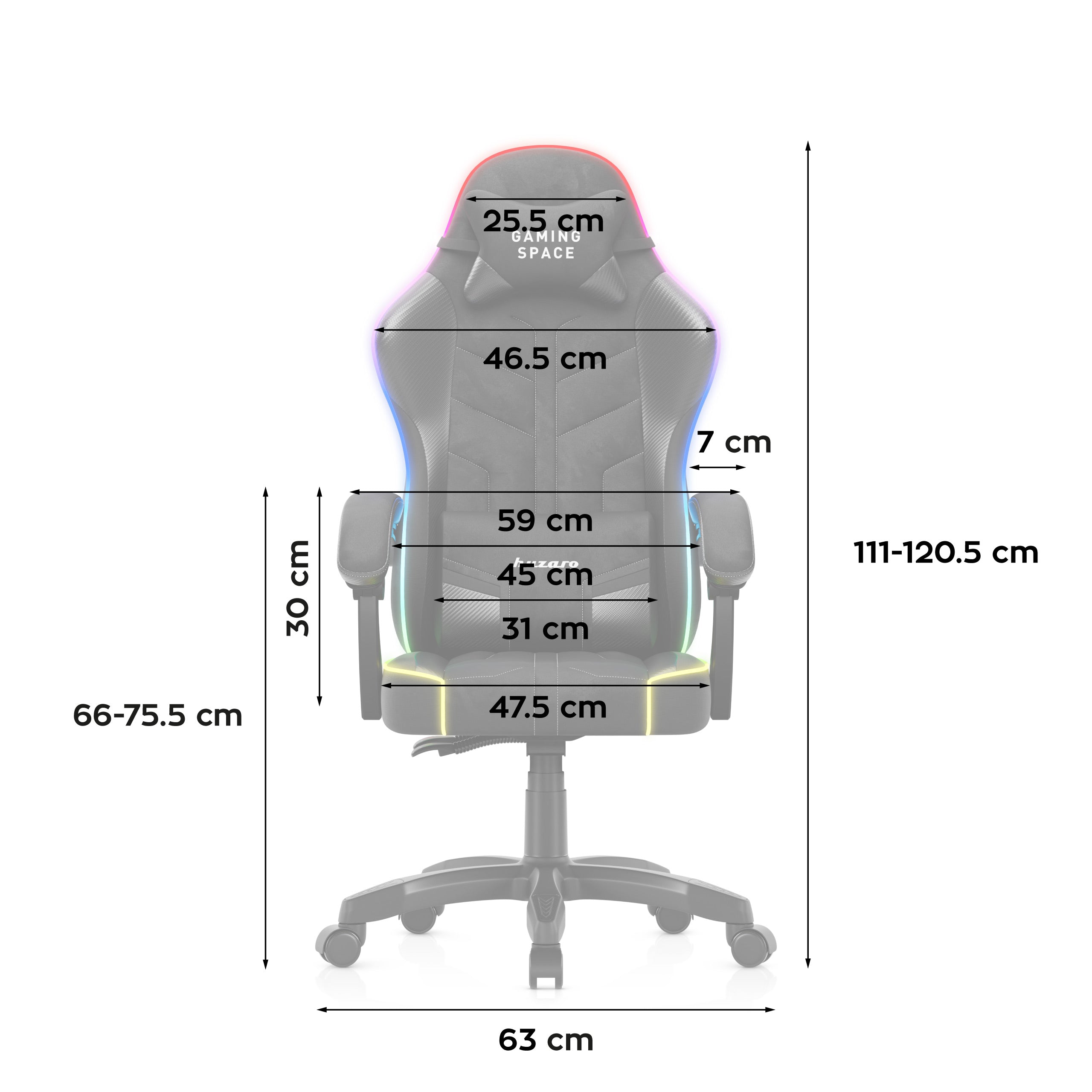 Gamingové kreslo z velúru Huzaro Force 2.7 RGB Black