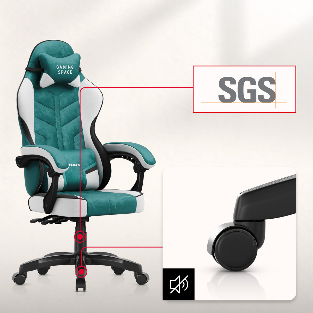 Gamingové kreslo z velúru Huzaro Force 2.7 Green