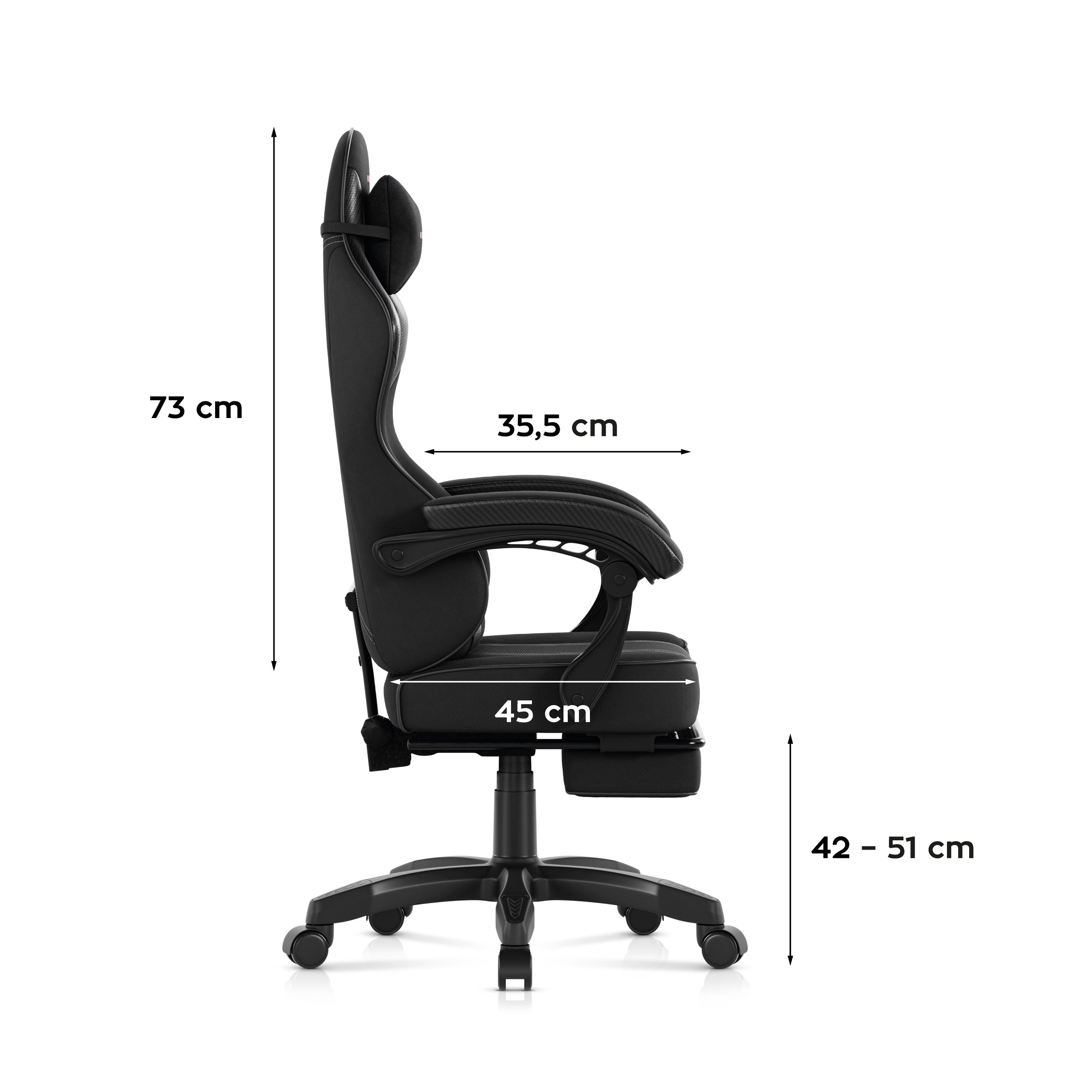 Herné kreslo Huzaro Force 3.7 Carbon Black