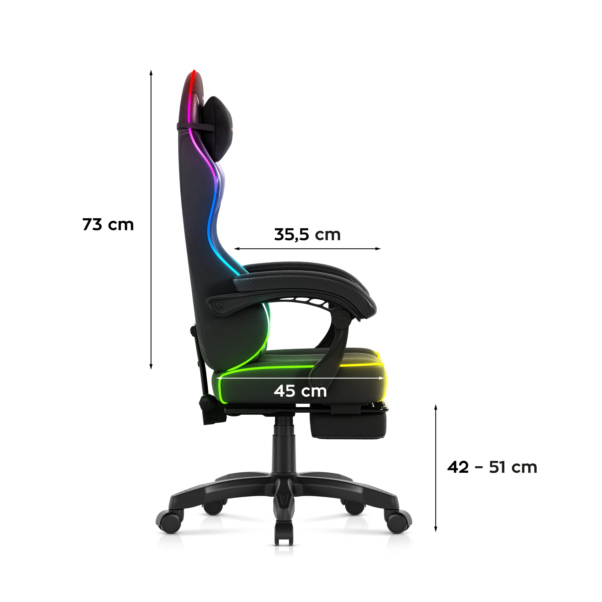 Herné kreslo Huzaro Force 3.7 RGB Black