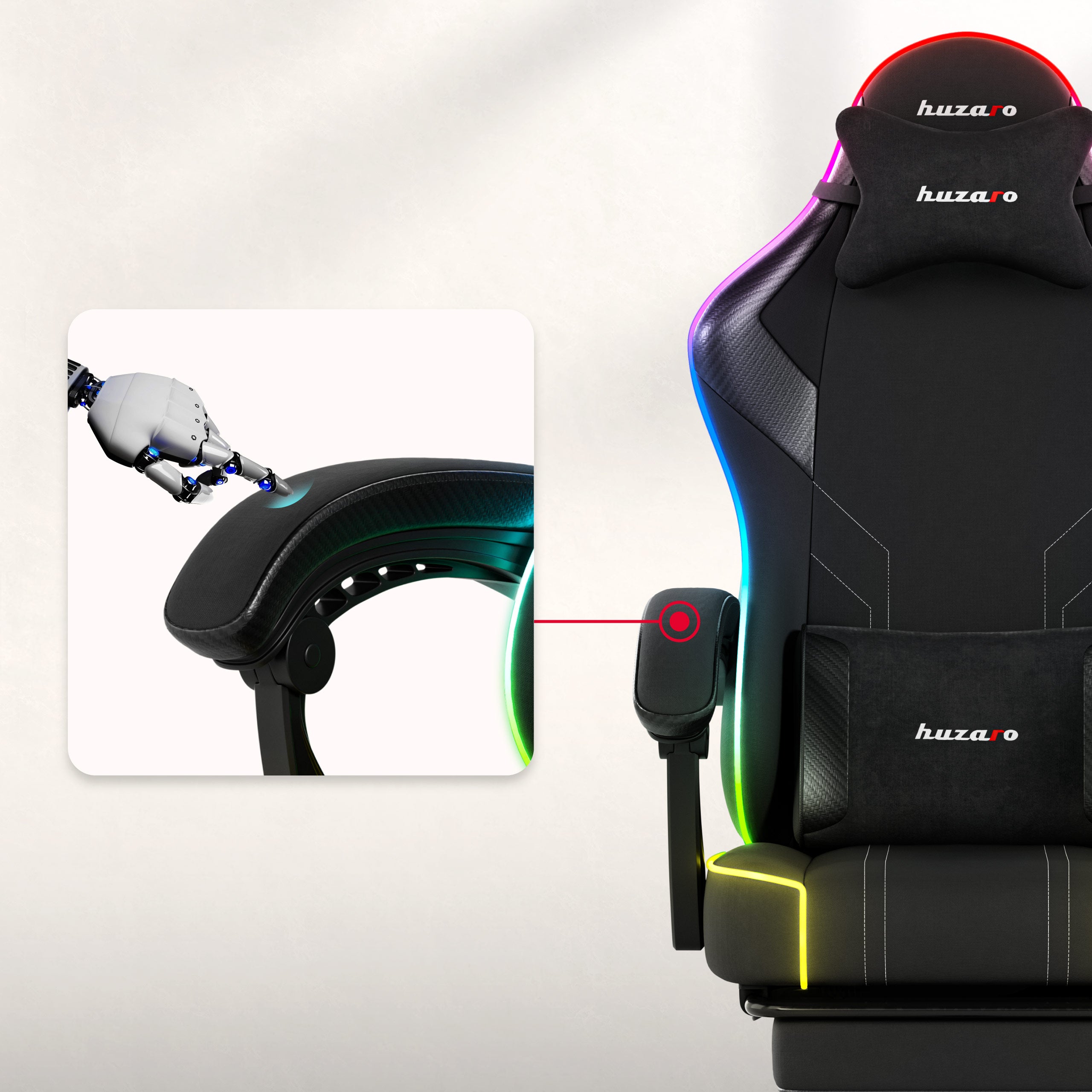 Herné kreslo Huzaro Force 3.7 RGB Black