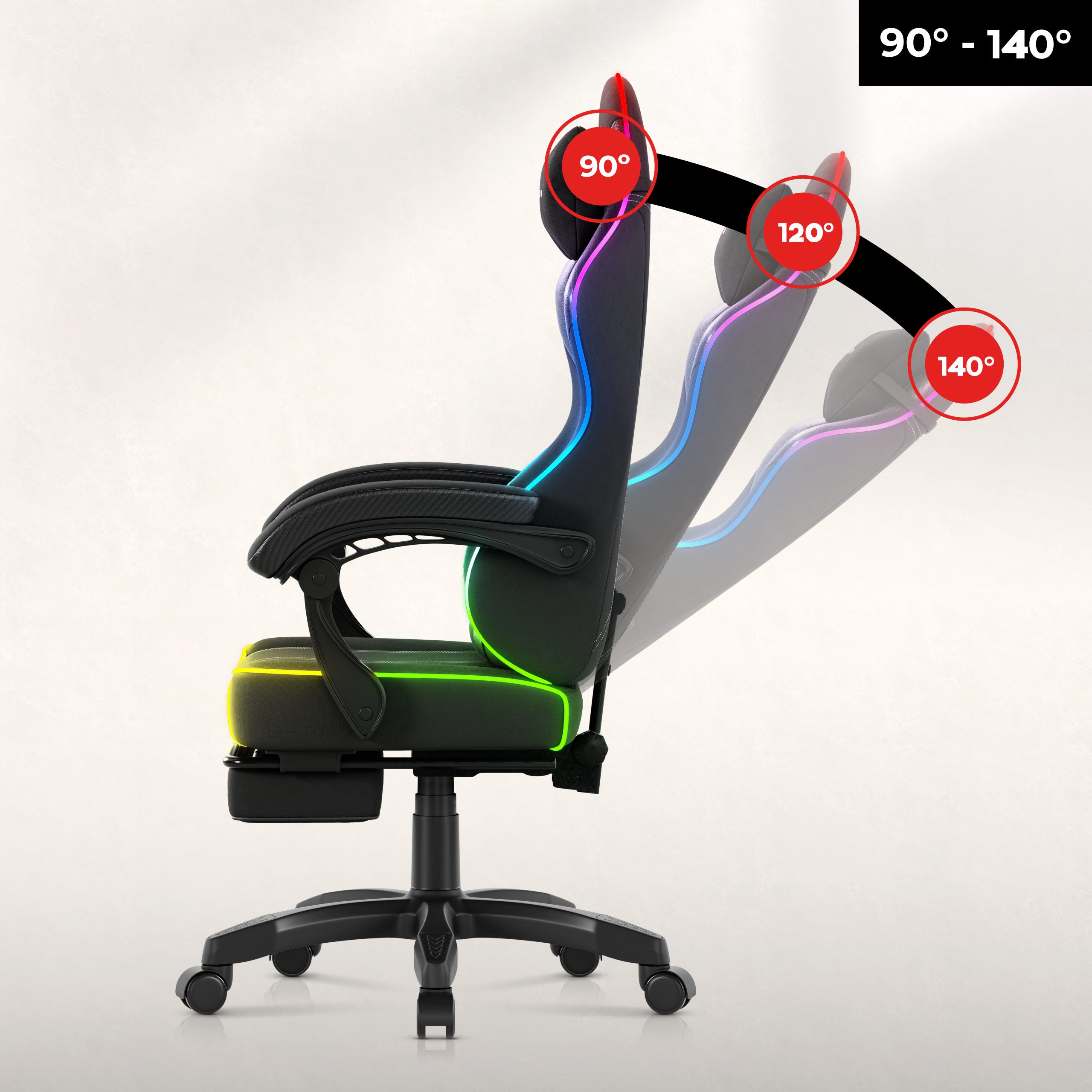 Herné kreslo Huzaro Force 3.7 RGB Black