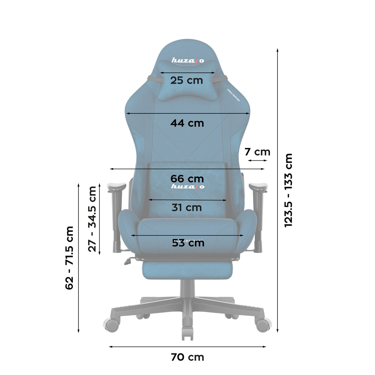 Herné kreslo Huzaro Force 5.7 Blue