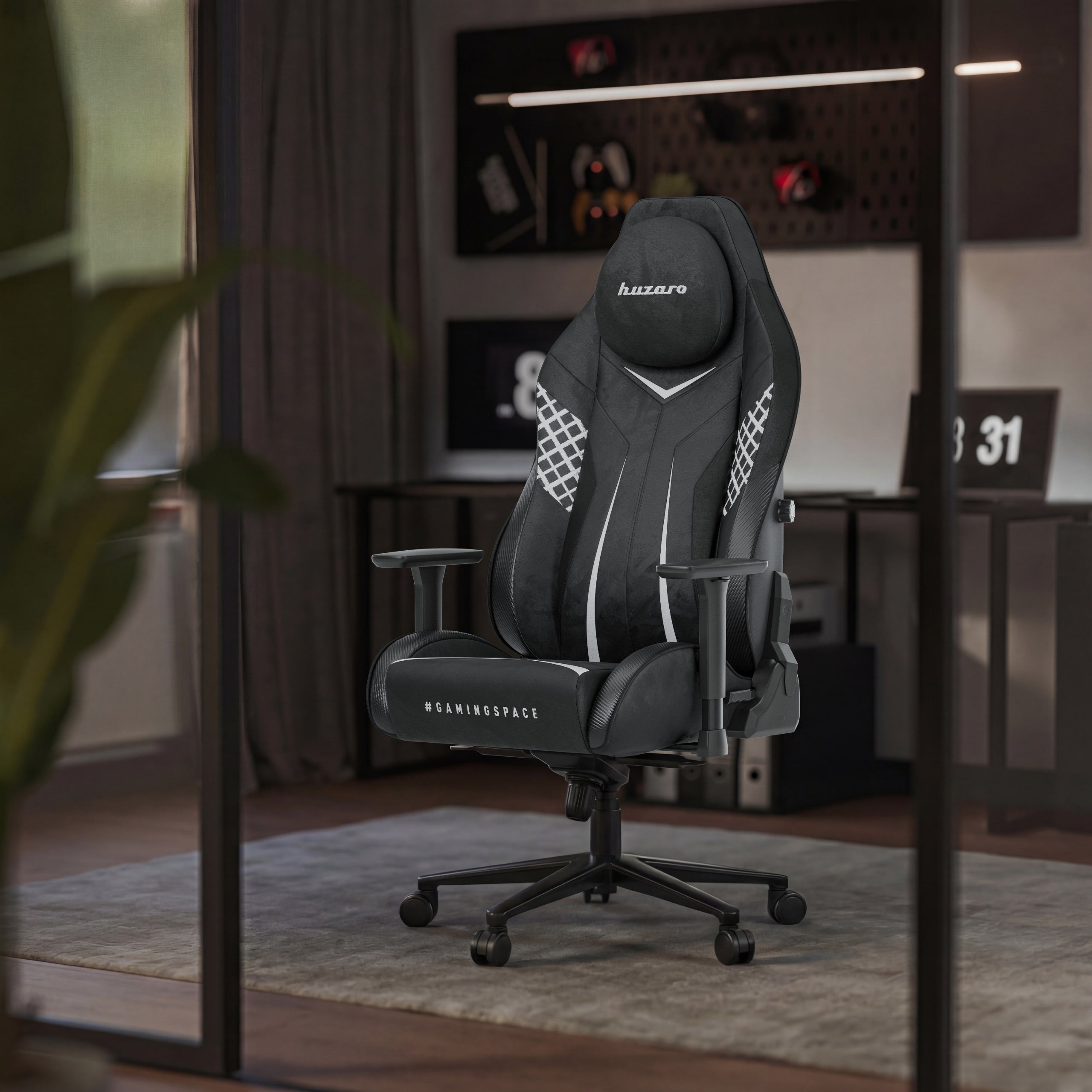 Gamingové kreslo z semišu Huzaro Force 8.3 Carbon Black