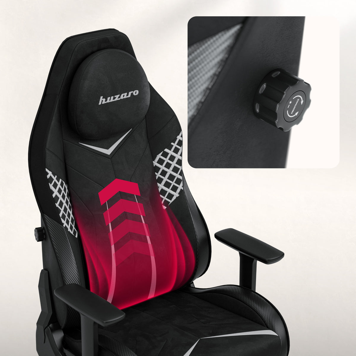 Gamingové kreslo z semišu Huzaro Force 8.3 Carbon Black