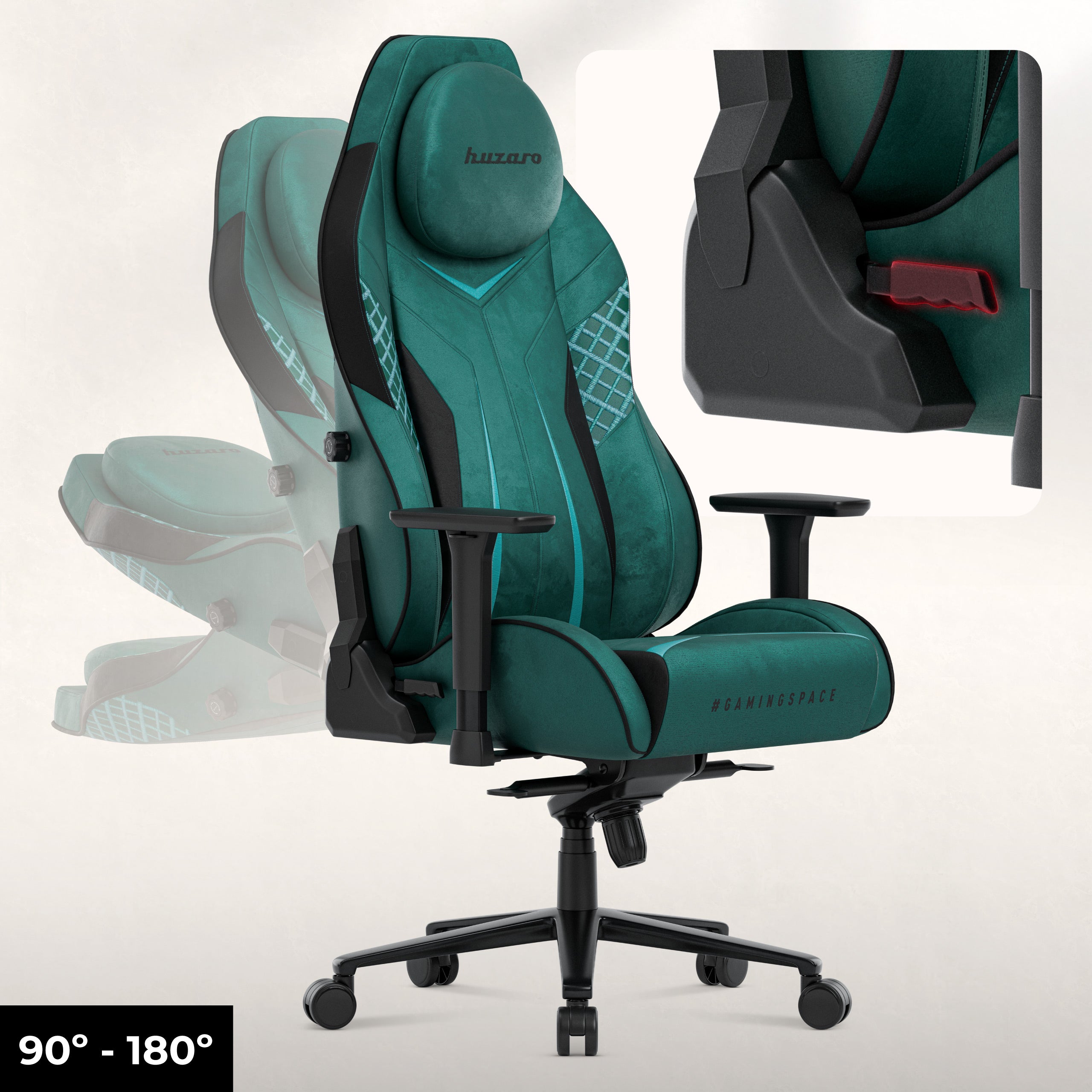 Gamingové kreslo z semišu Huzaro Force 8.3 Green