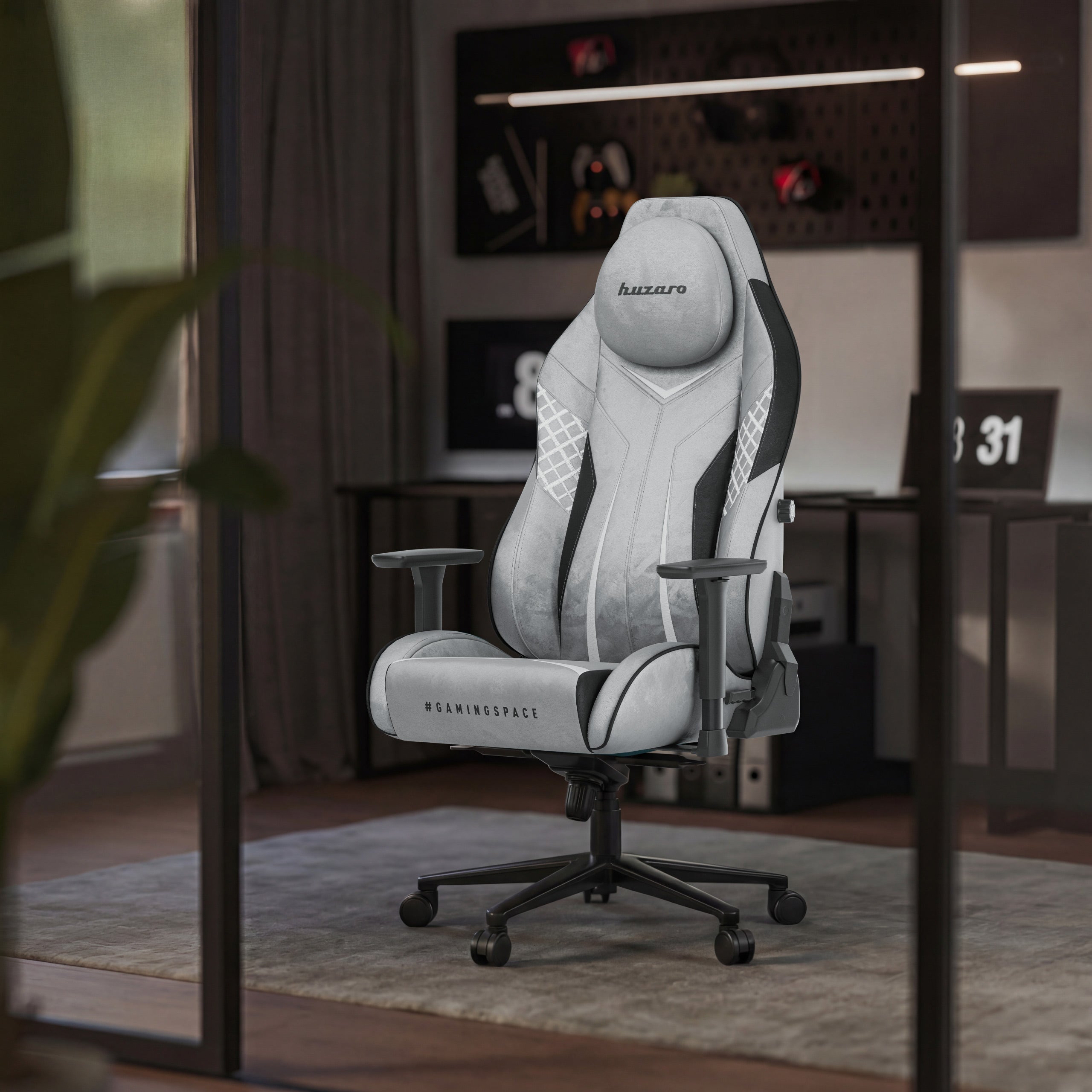 Gamingové kreslo z semišu Huzaro Force 8.3 Grey