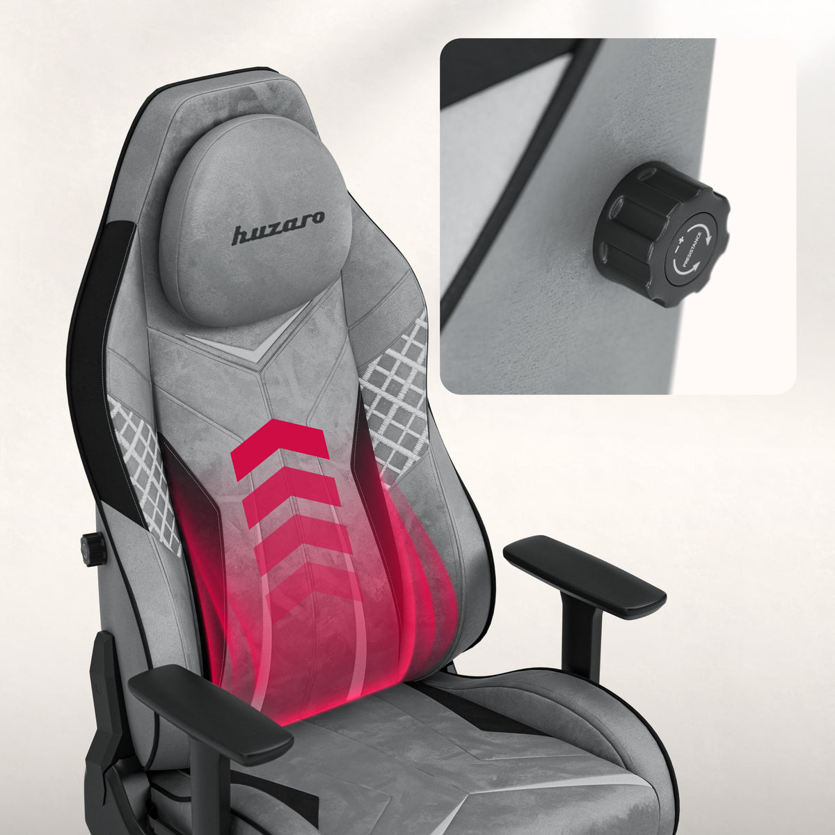 Gamingové kreslo z semišu Huzaro Force 8.3 Grey