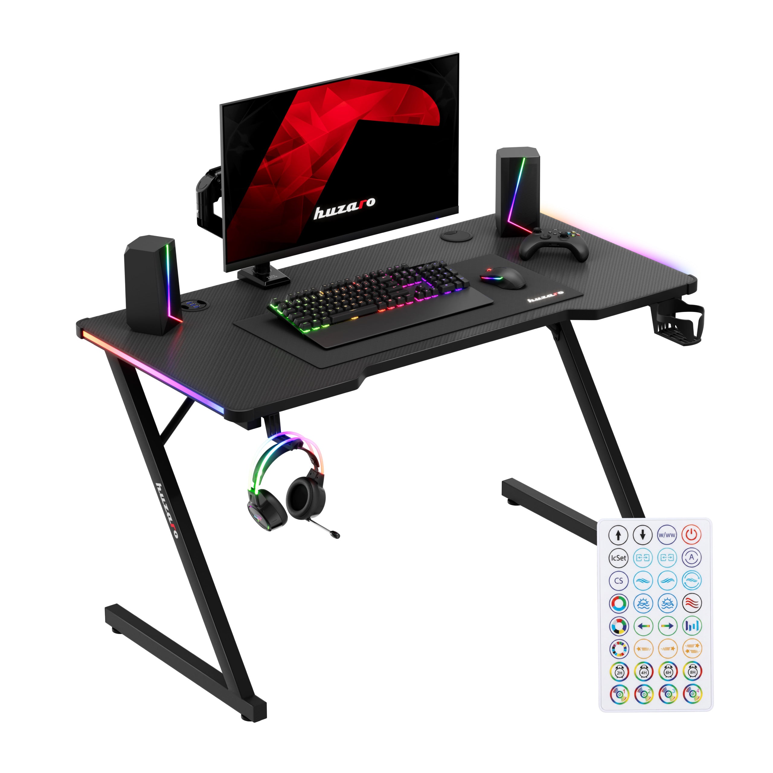 Herný stôl Huzaro Hero 2.5 RGB LED Black 120 cm