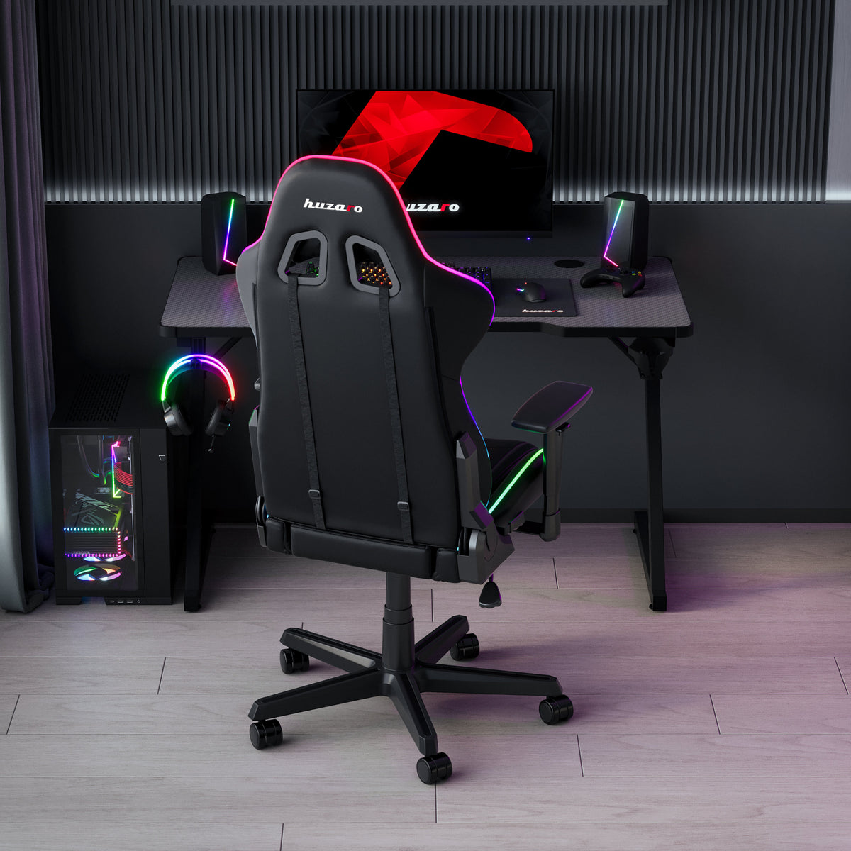 Herný stôl Huzaro Hero 2.5 RGB LED Black 120 cm