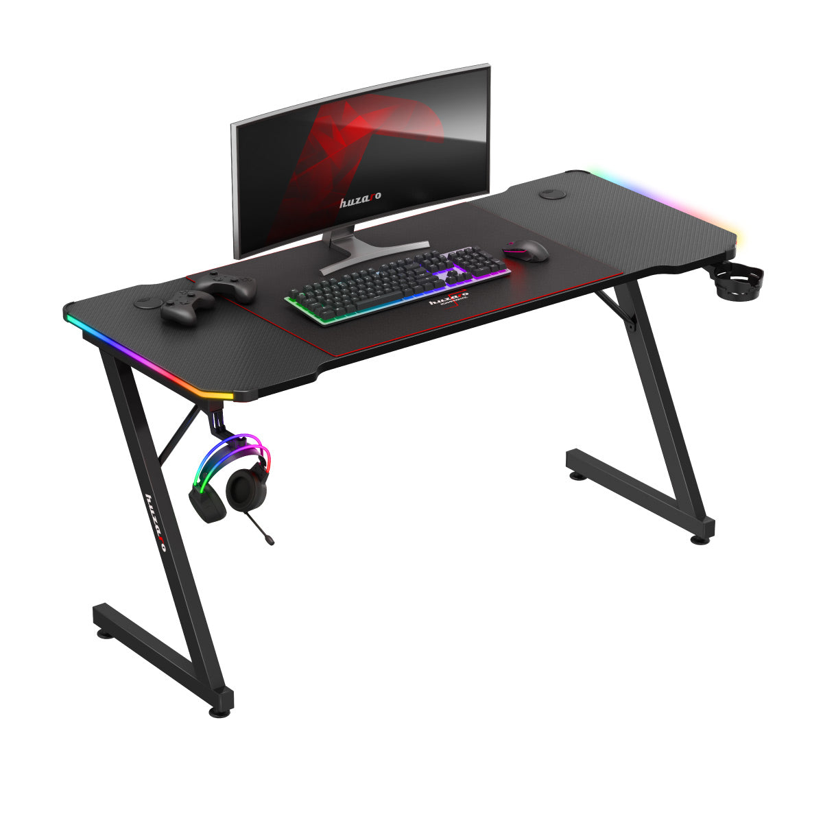 Herný stôl Huzaro Hero 3.3 RGB Black 140 cm