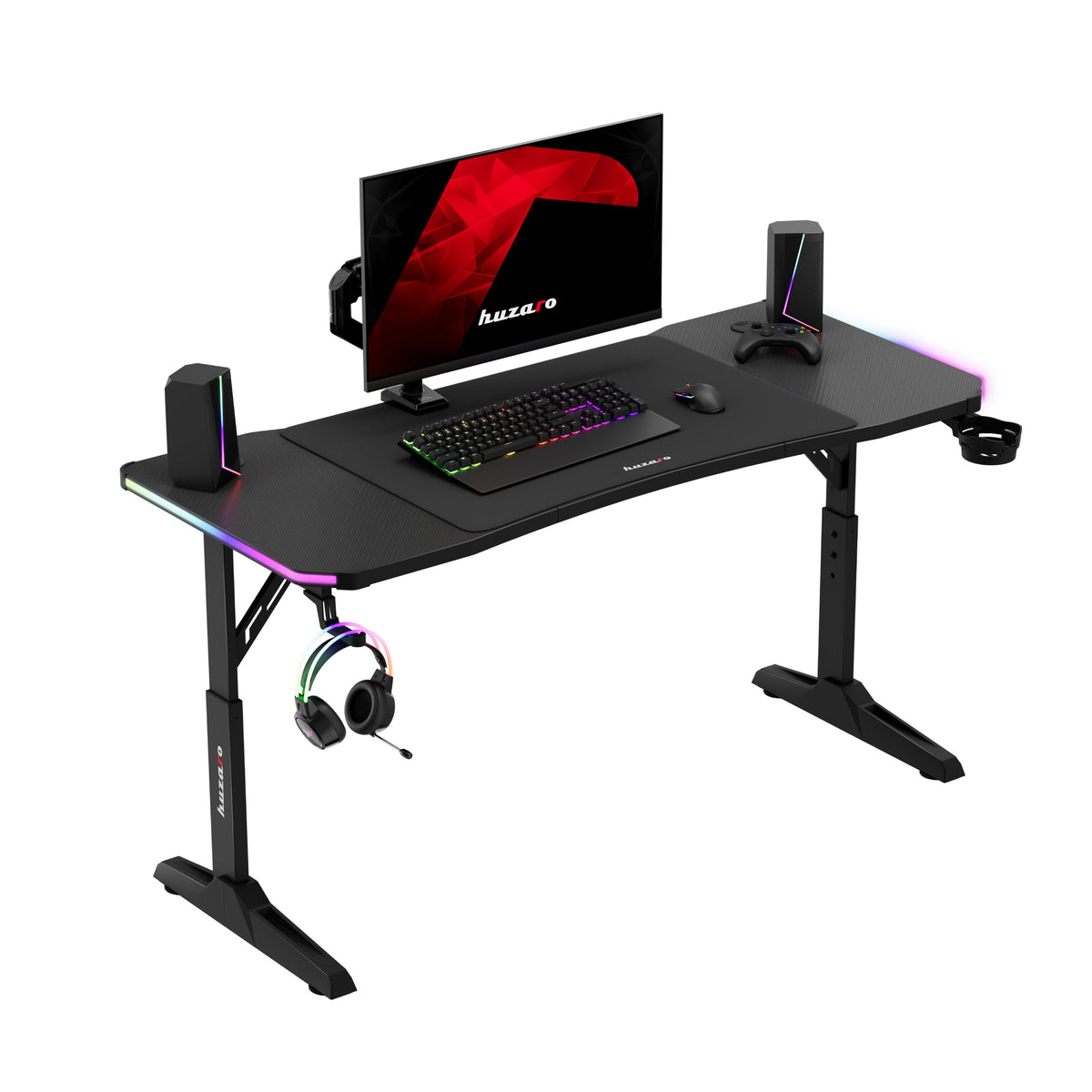 Herný stôl s LED osvetlením Huzaro Hero 3.6 RGB Black