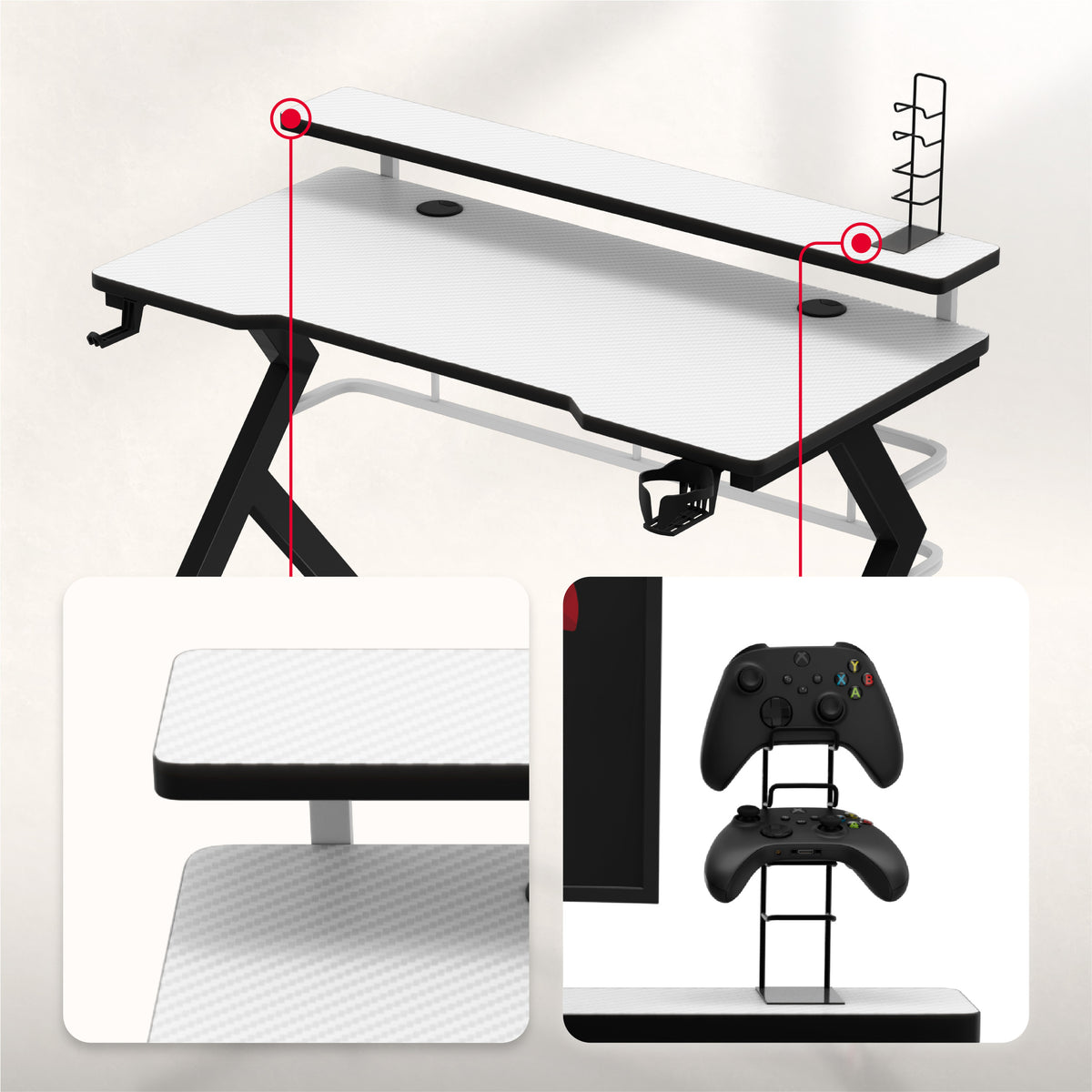 Nástavec na monitor a držiak na gamepady a disky