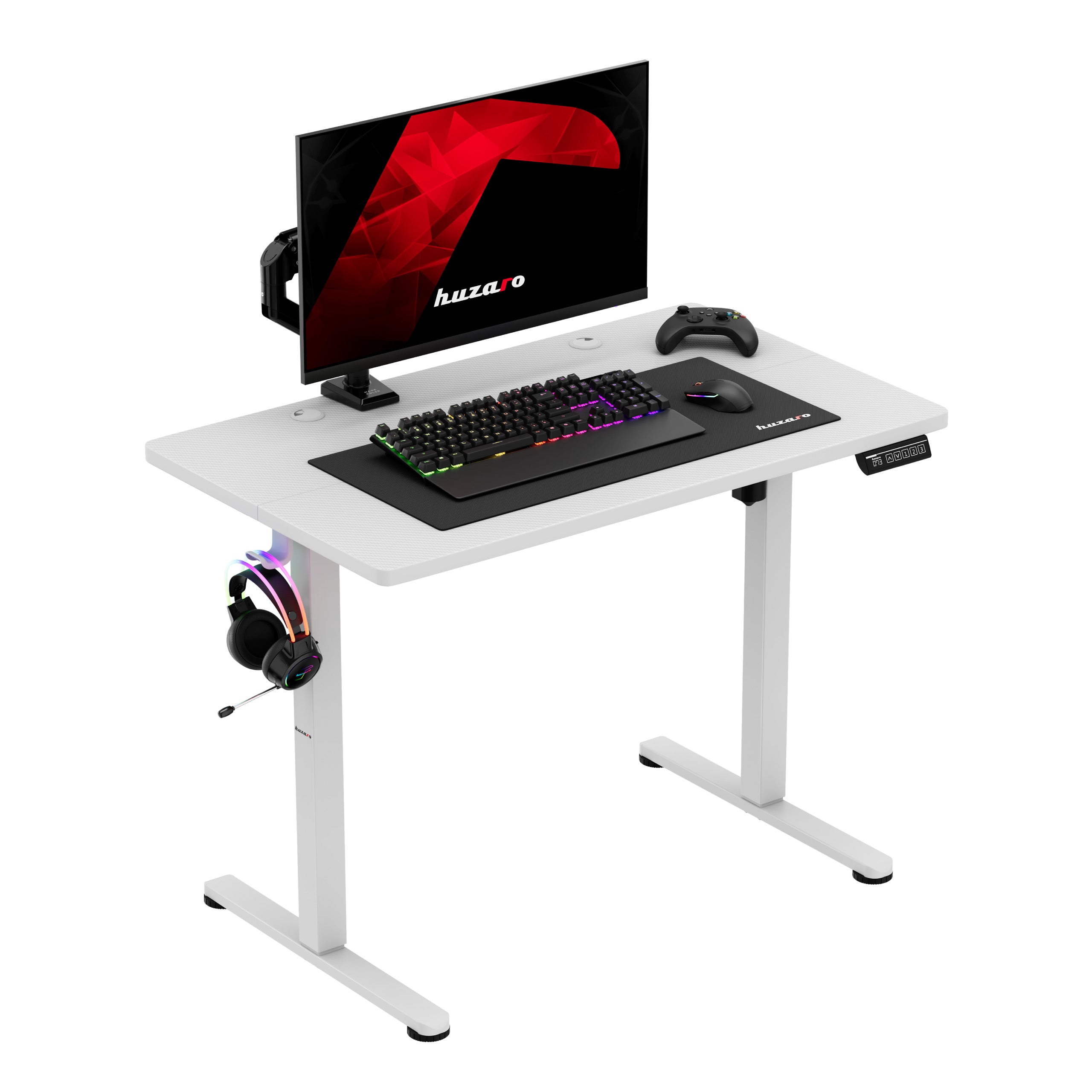 Elektrický výškovo nastaviteľný písací stôl na kolieskach Huzaro Hero 7.8 White
