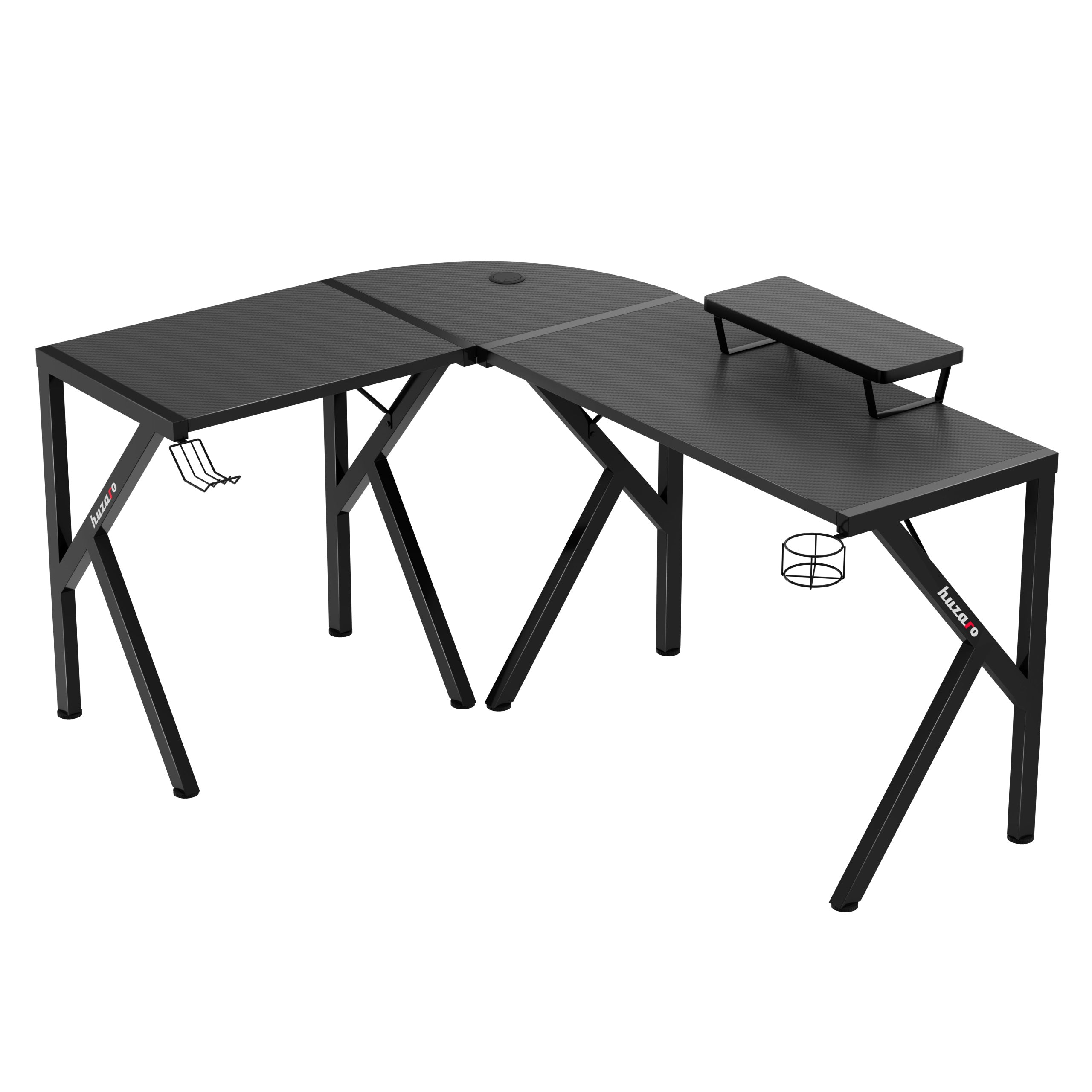Rohový herný stôl Huzaro Hero 6.3 Black 154 cm